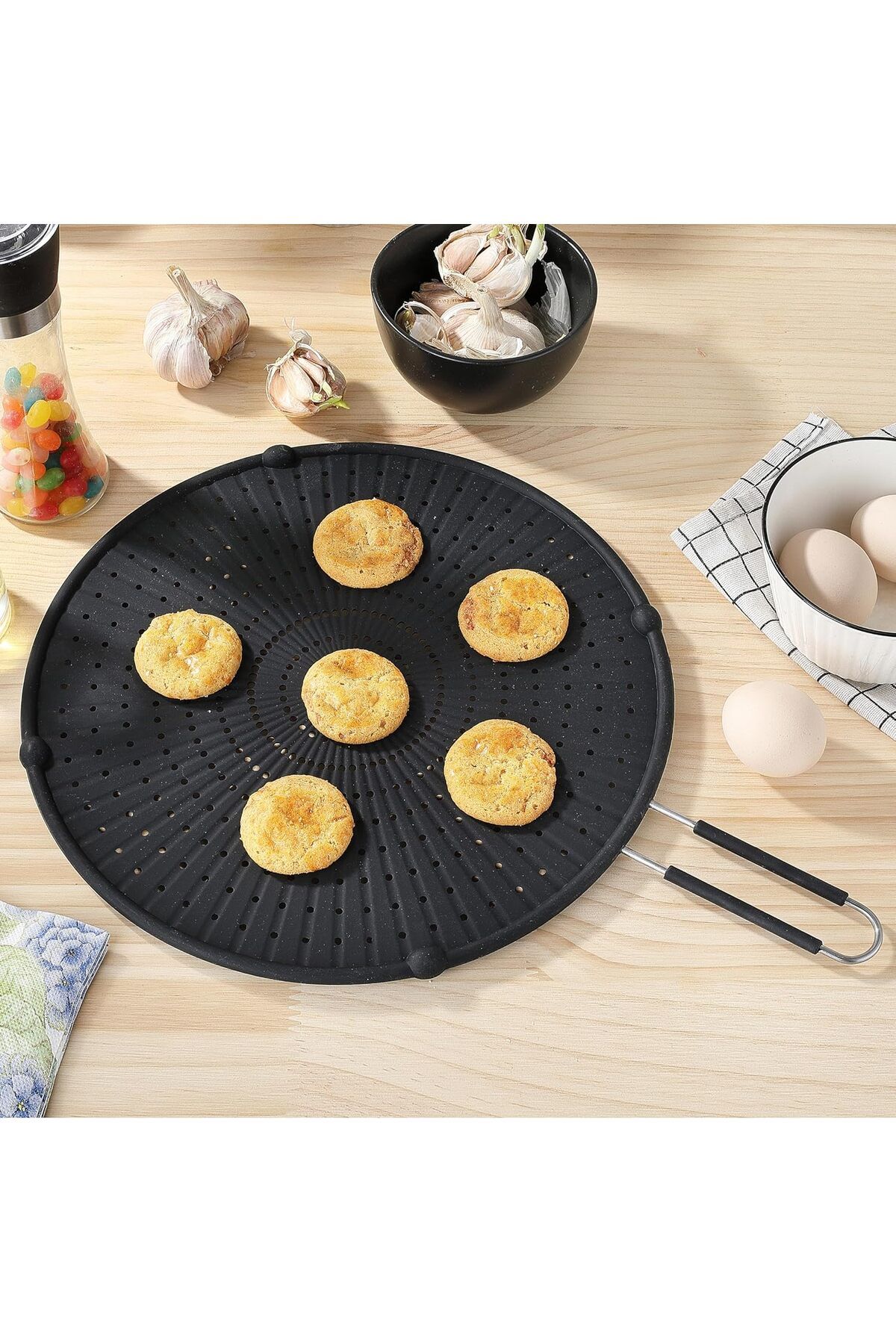 Generic-Paporich 13’’ Silicone Splatter Screen for Frying Pan,Heat-resistant Splatter Screen for Frying Pan 3
