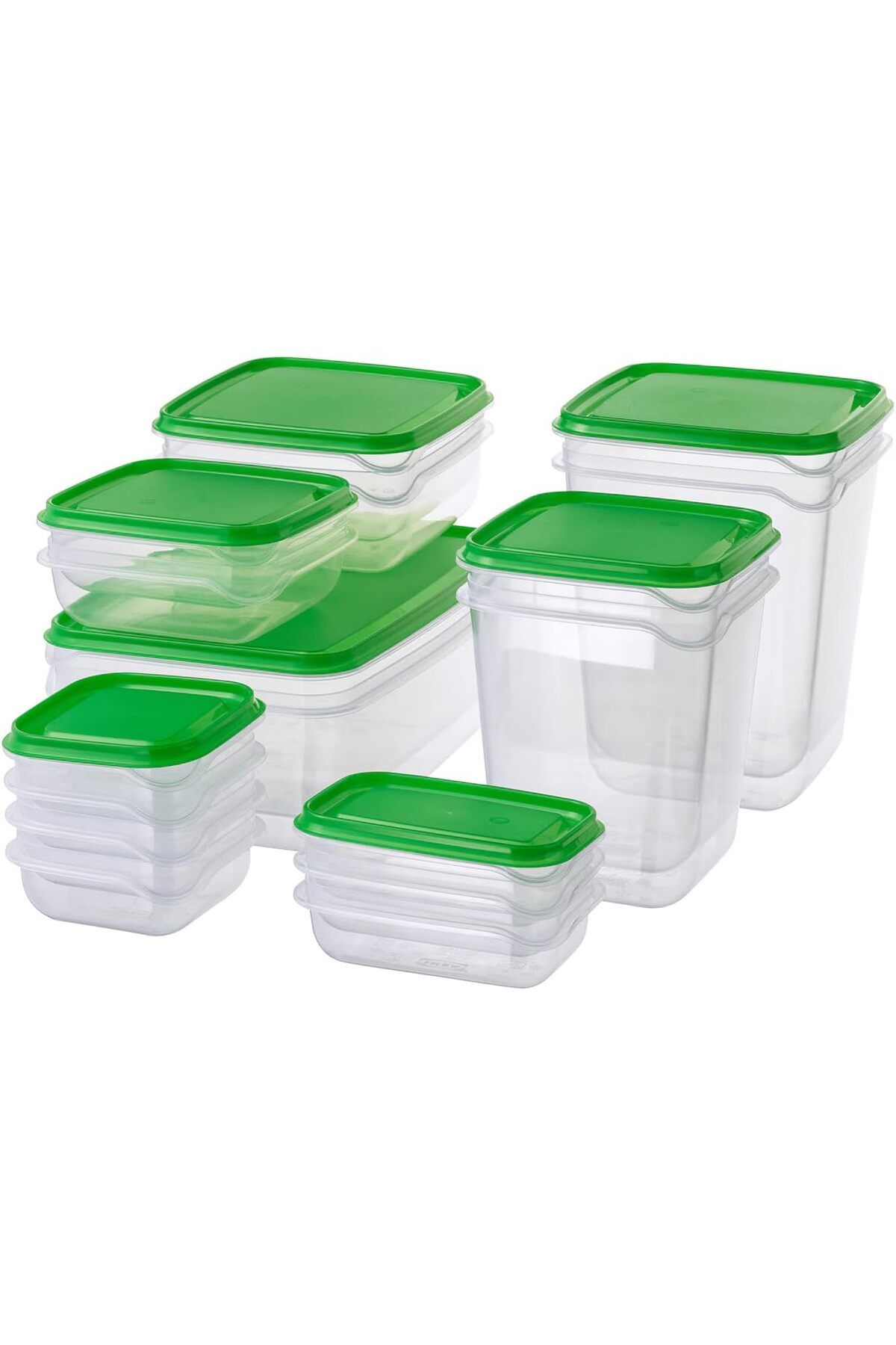 Generic-Food Container Set, 17 Pieces, Transparent/Green 1