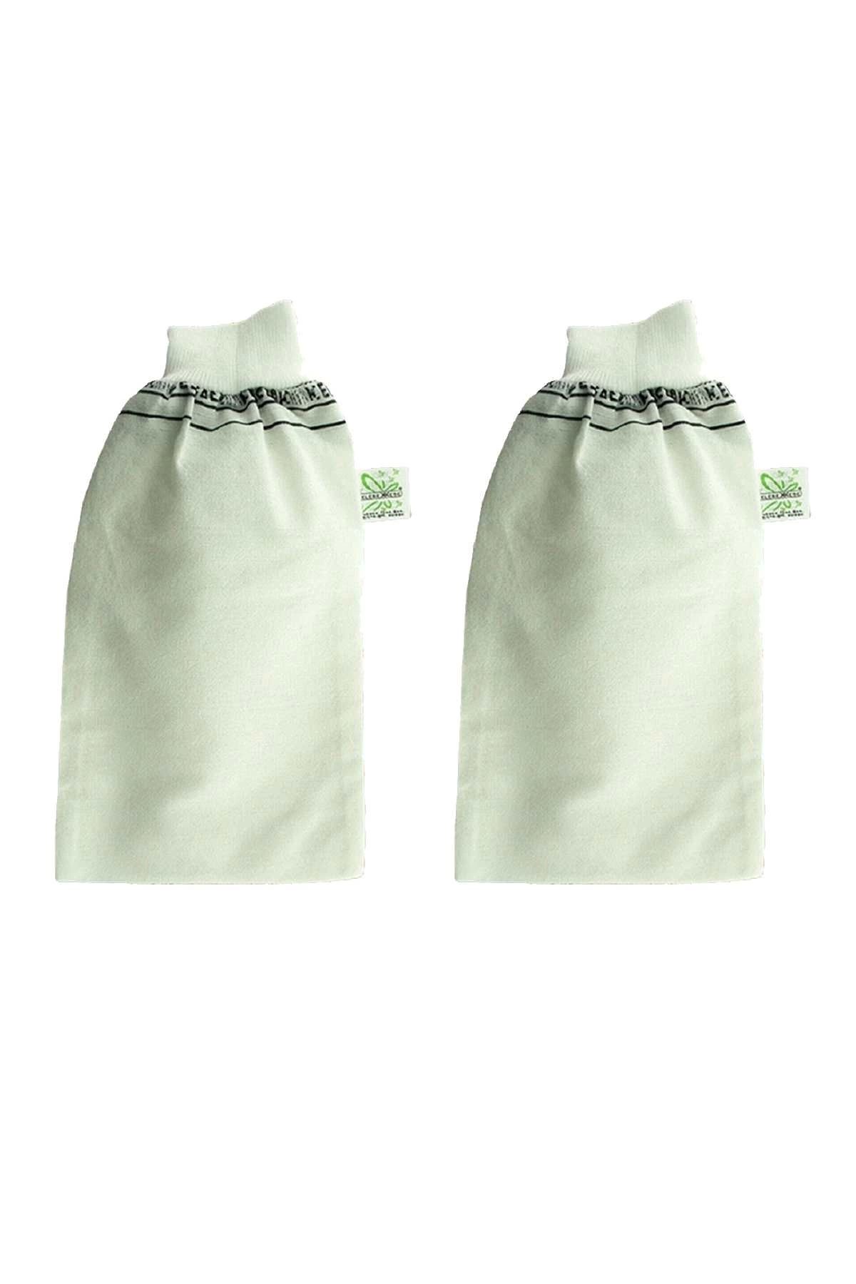 PRATİKOBA 2 Adet Beyaz Banyo Hamam Kesesi Lastikli 25x17 Cm