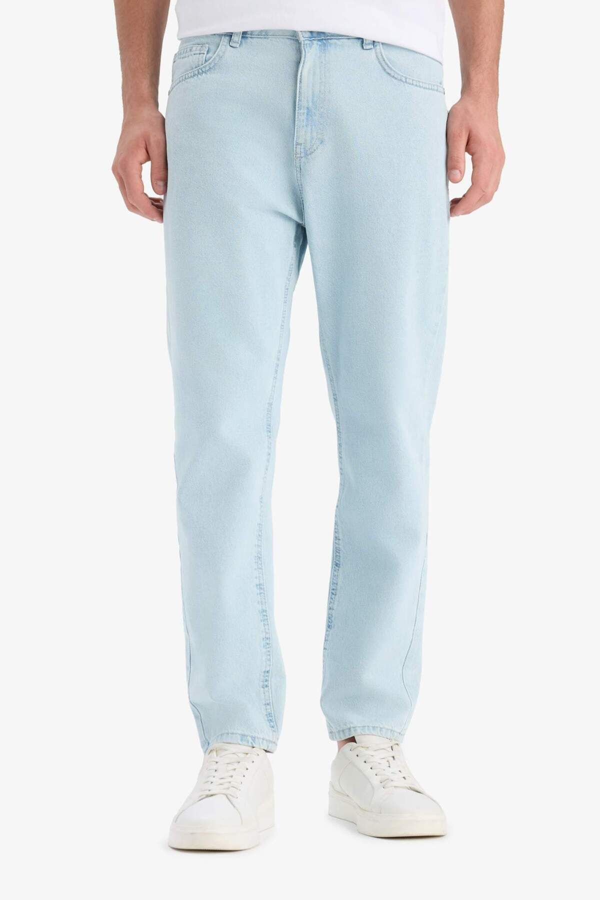 DeFacto %100 Pamuk 90s Slim Fit Dar Kalıp Yüksek Bel Dar Paça Jean Pantolon E7281AX25SM