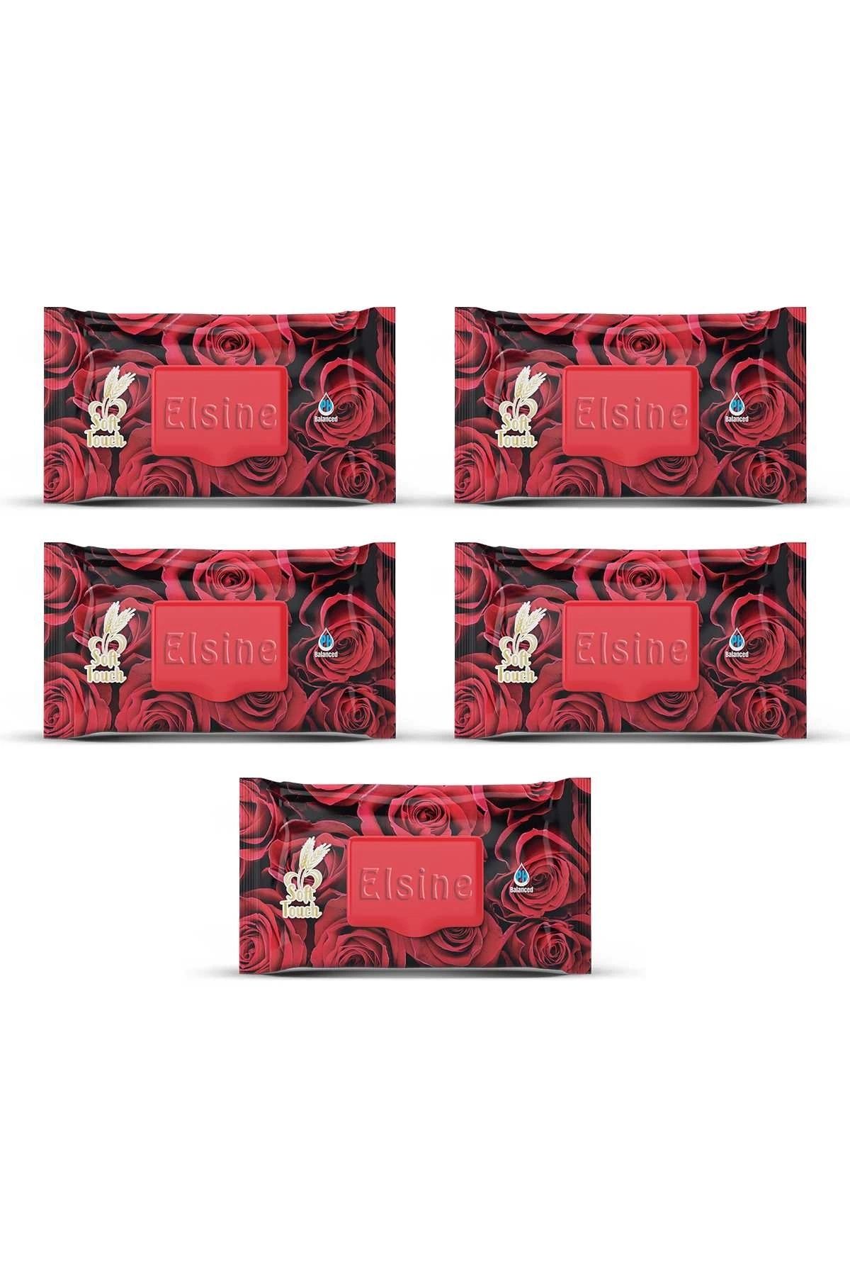 PRATİKOBA 5 Paket Red Rose Islak Havlu Mendil 90 Adet Kapaklı Gül Kokulu