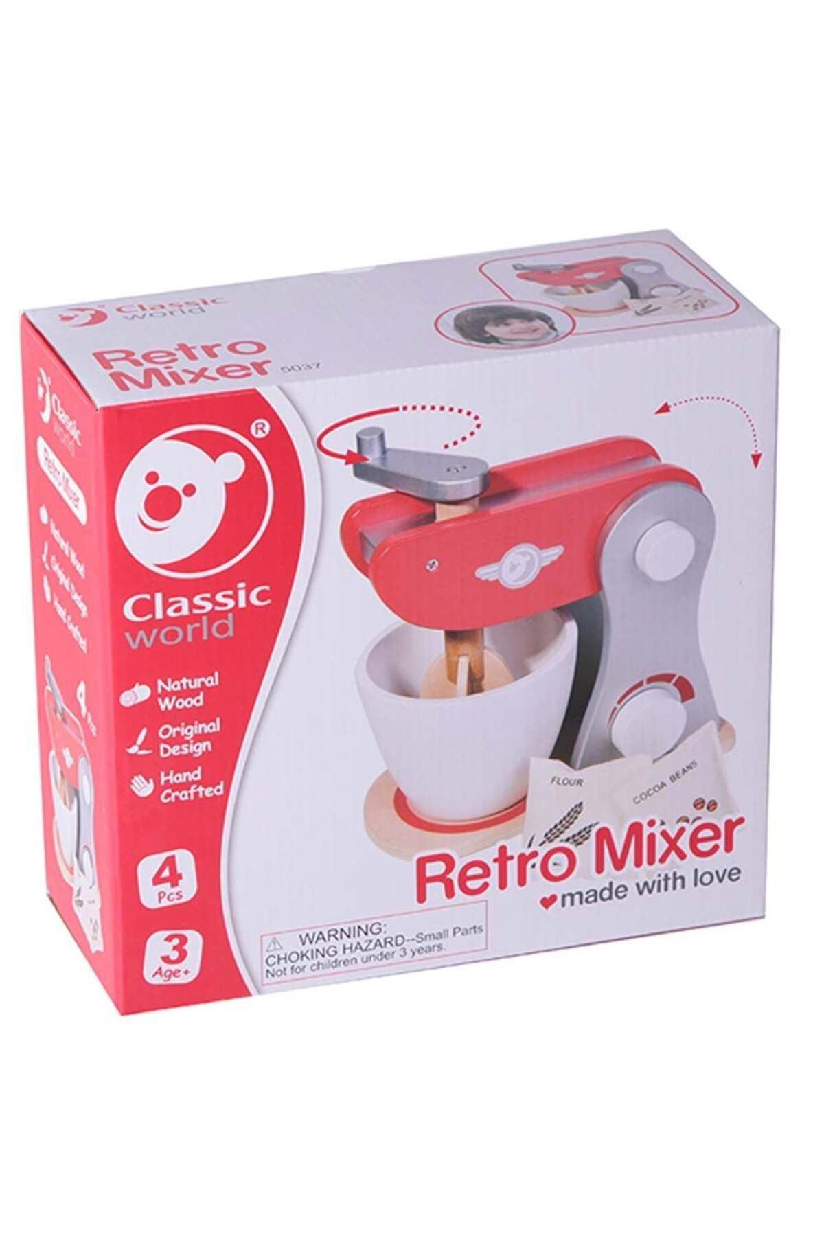 swilex Ahşap Nostaljik Kırmızı Mikser