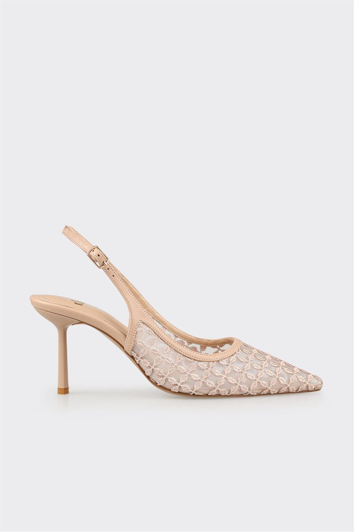 Elle Shoes Naturel Kadın Topuklu Ayakkabı