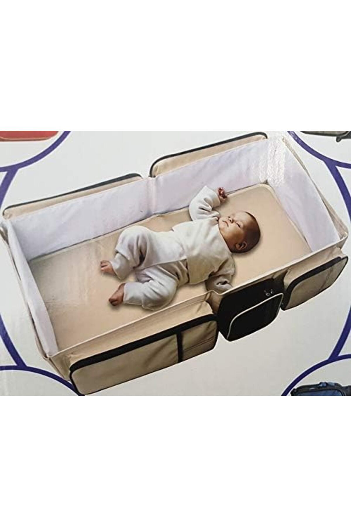 Generic-Pink Pari 2 in 1 Multi-Function Portable Folding Baby Travel Bed Crib Diaper Bag by Warmword 3