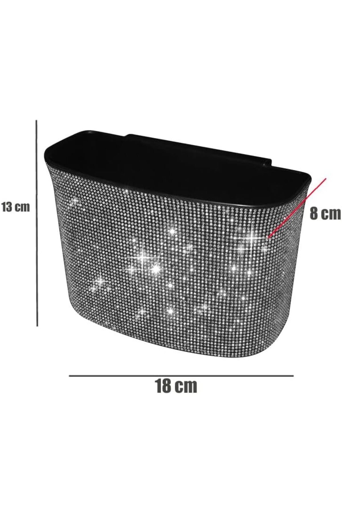 Generic-EXCEFORE Car Trash Can, Hanging Wastebasket with Sparkling Rhinestones, for Desk Car small-trash Po 7