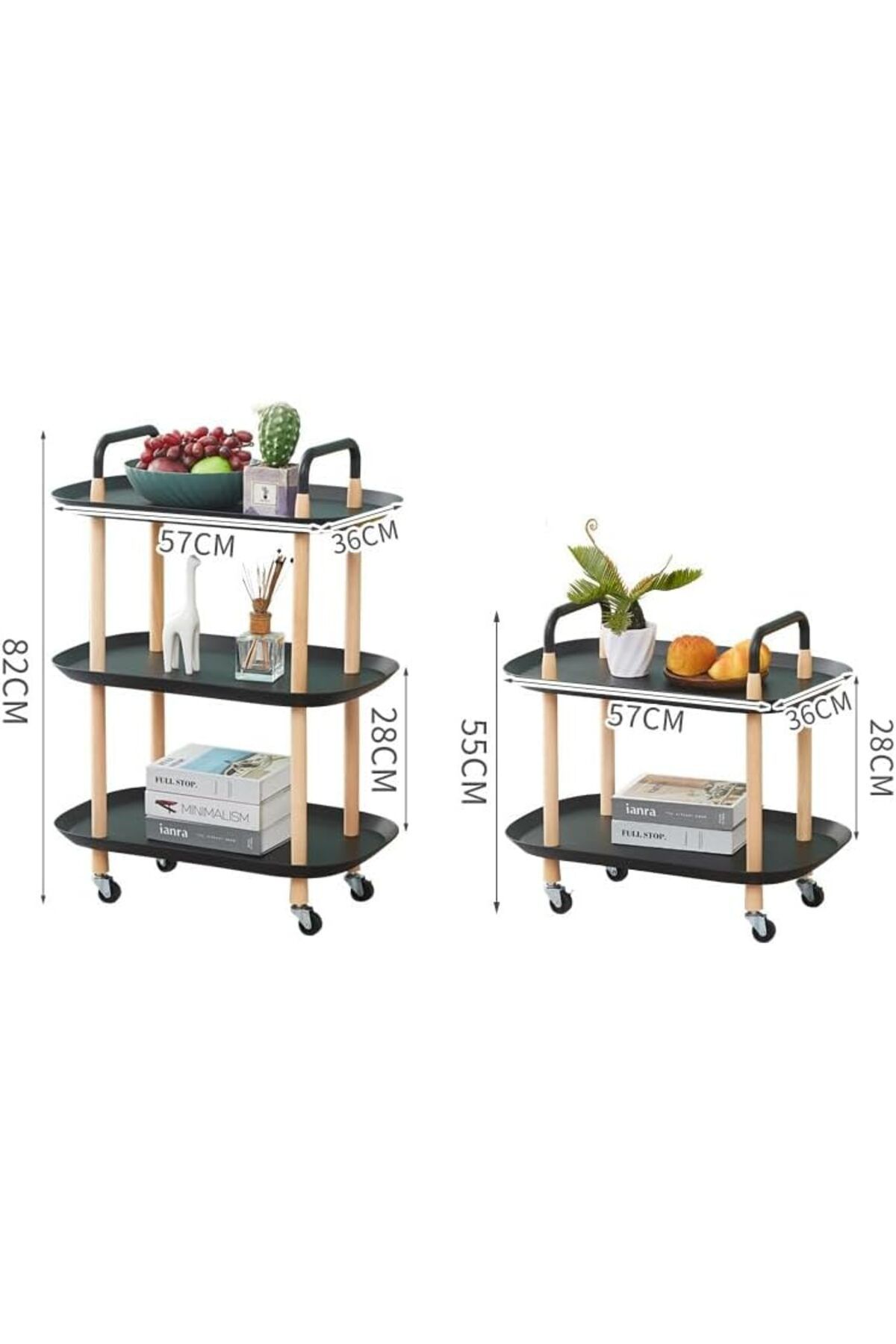 Generic-APAP 3-Tier Rolling Storage Cart, Multi-Functional Mobile Storage Cart with Handle and Lockable Whe 6