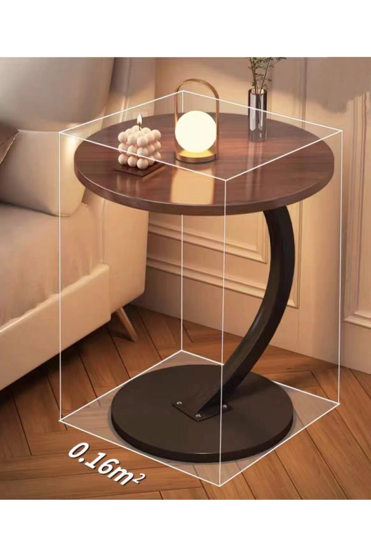 Generic-AIRFULAE Round Side Table, End Table for Small Spaces Round Coffee Table Wood Rustic Nightstand Bed 6
