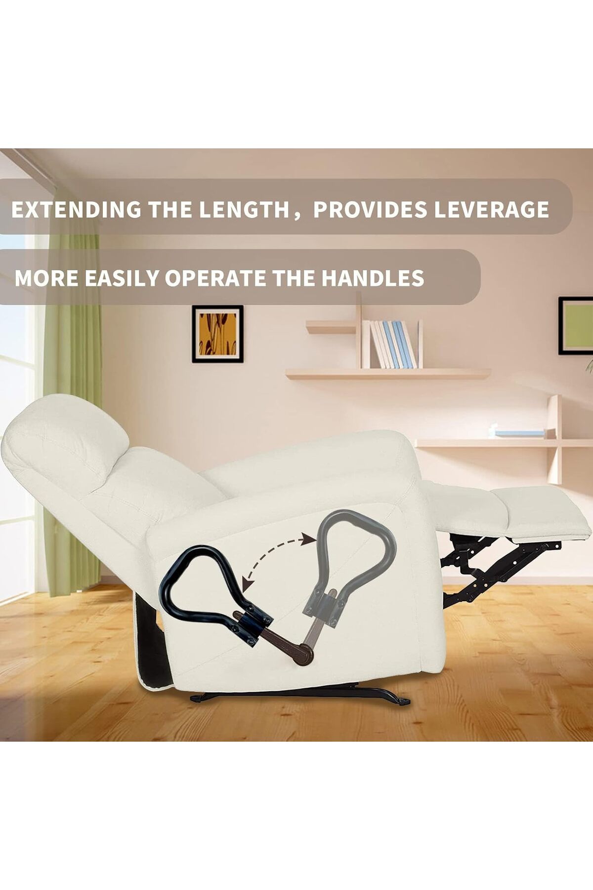 Generic-TERRIFI Recliner Handle Extender, Heavy Duty Steel Recliner Lever Extender for Lazy Boy, Oversized 5
