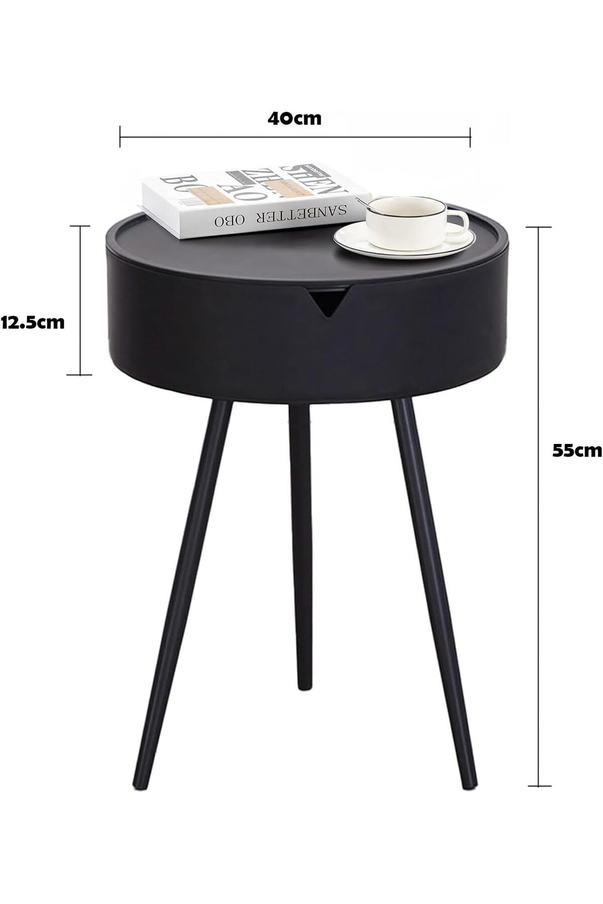 Generic-Winsoyya Side Table Round End Table with Storage, Bedroom Nightstand, Modern Small Side Triangle Le 3
