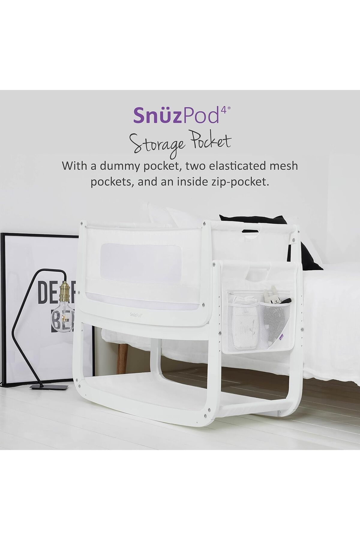 Generic-Snuz SnuzPod 4 Storage Pocket | Multiple Pockets | Canvas Fabric | Hand Washable | Color- Grey | Di 2