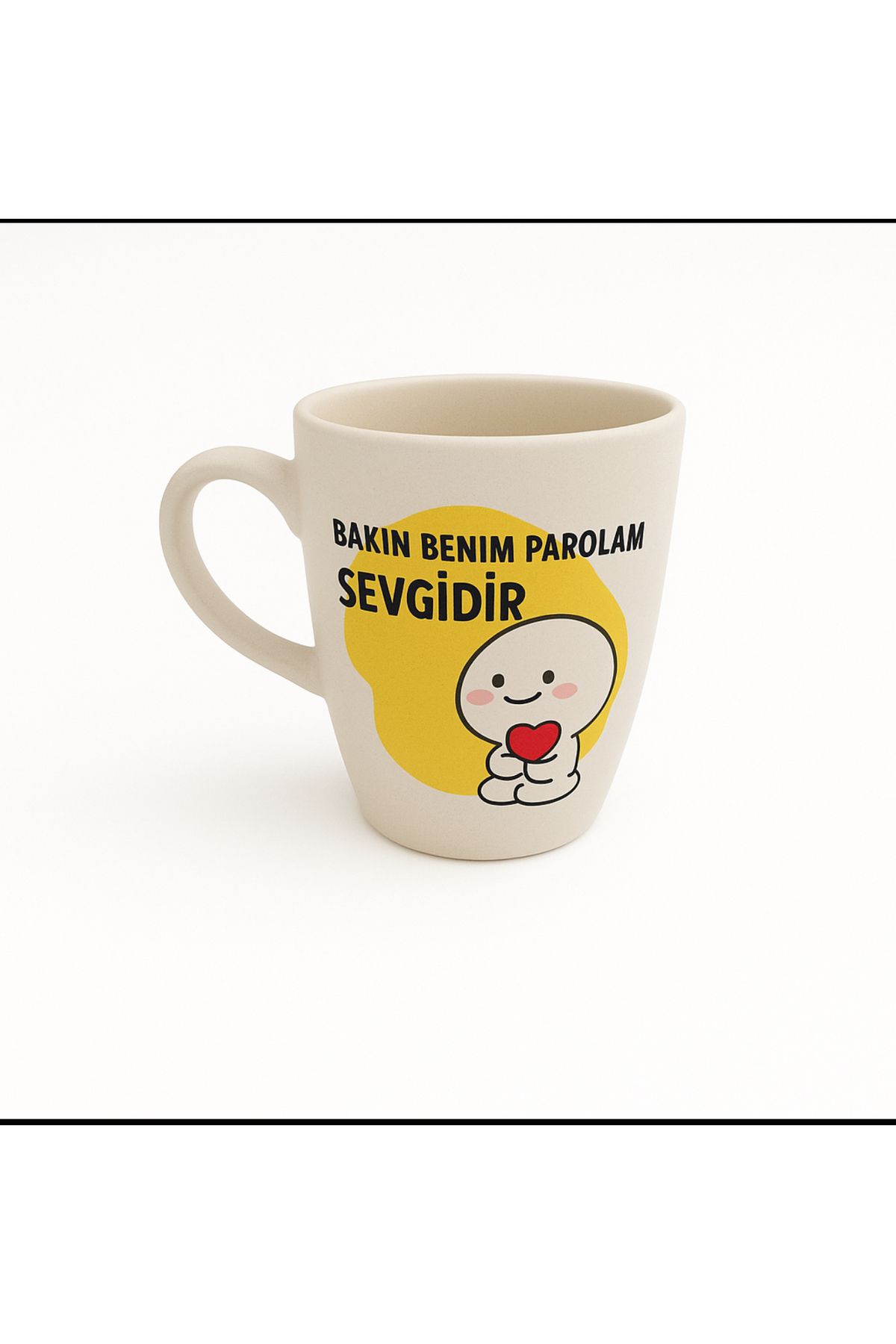 facnspt “Bakın Benim Parolam Sevgidir” Karakter Baskılı Seramik Kupa