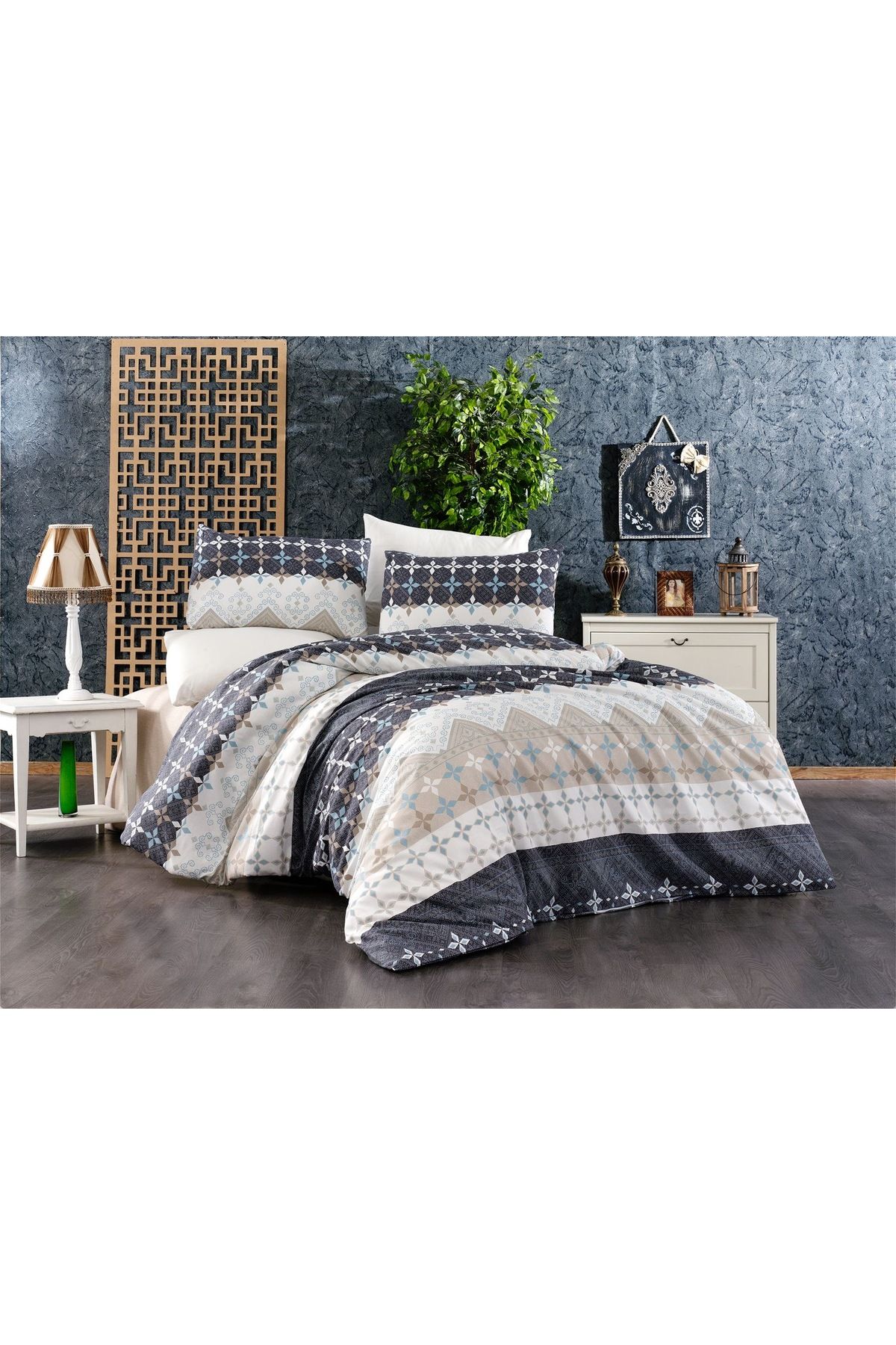 Seher Home Gerbera Çift Kişilik Nevresim Takımı %100 Pamuk