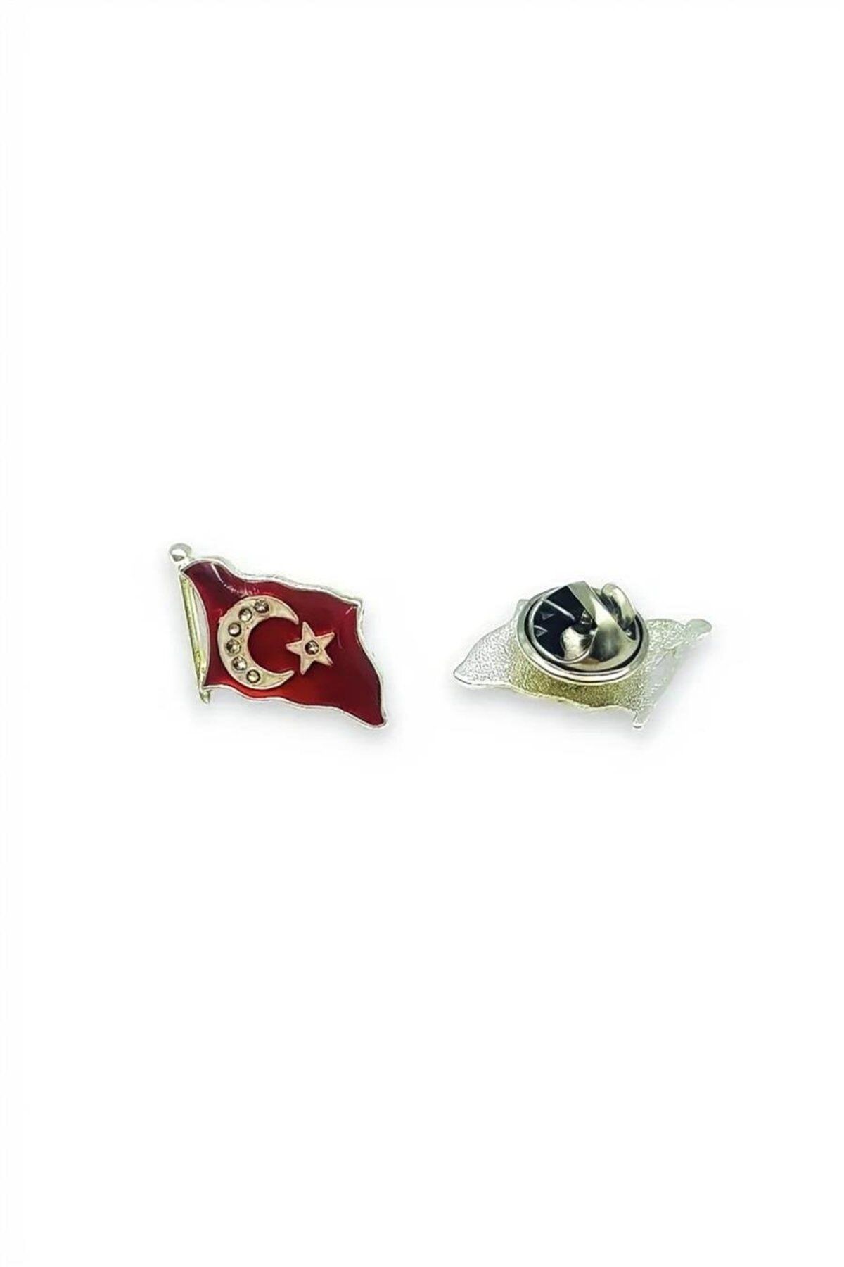 alsepeteavm Ayyıldız Taşlı Türk Bayrak Rozeti (30 'lu)