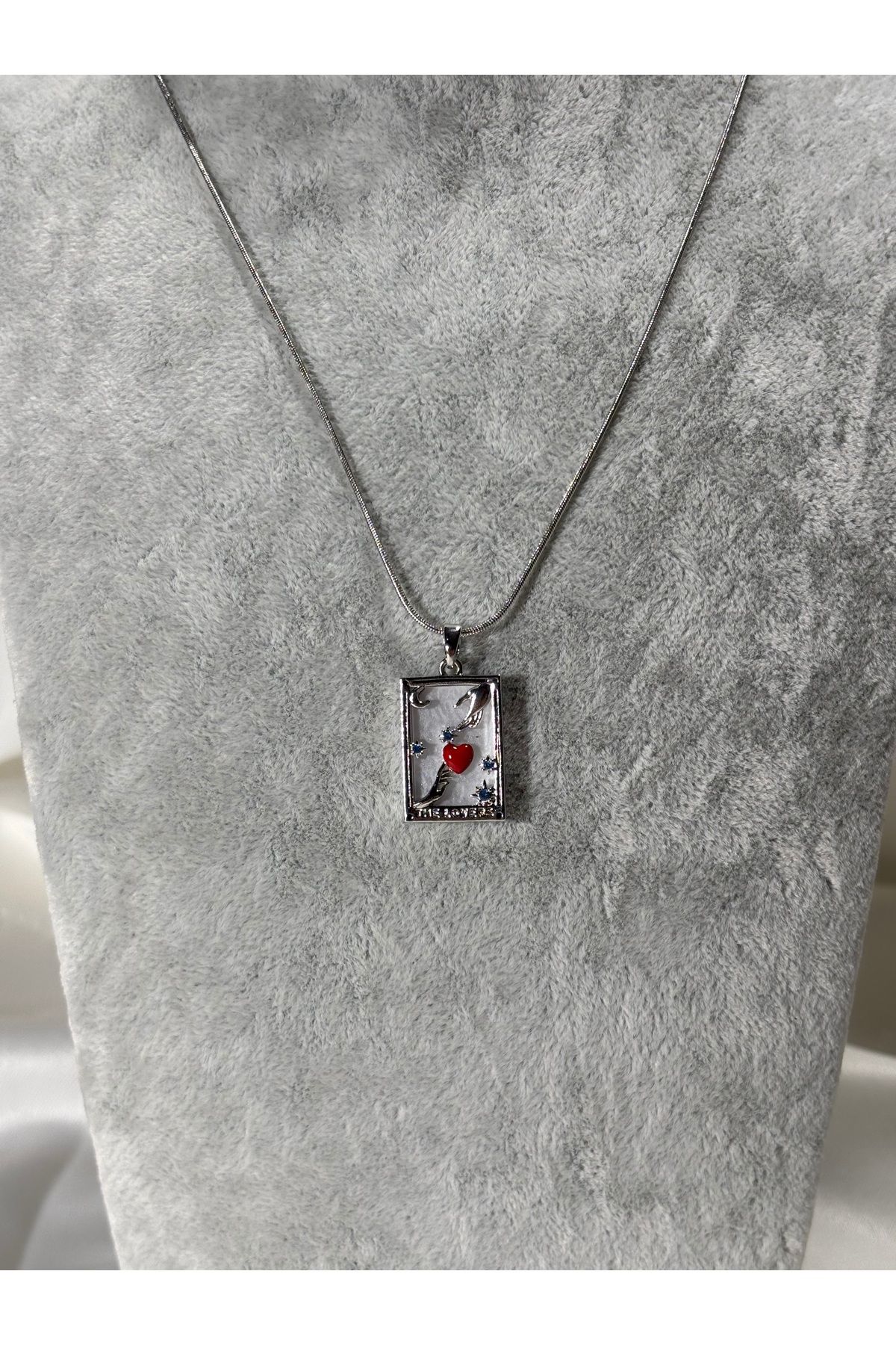 divakse Silver plaka çelik kolye lovers