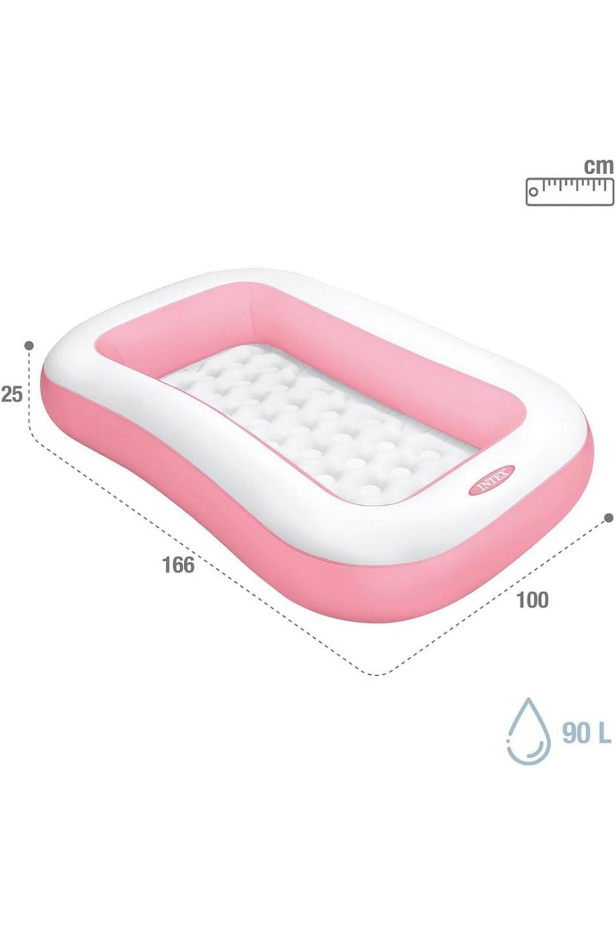 Intex-Rectangular Inflatable Pool 166x100x25 cm 3