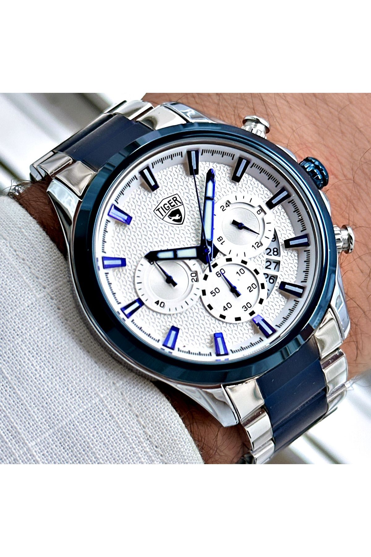 Tiger TİGER ERKEK KOL SAATİ TI-618CY 42MM-46MM Metal-Lacivert