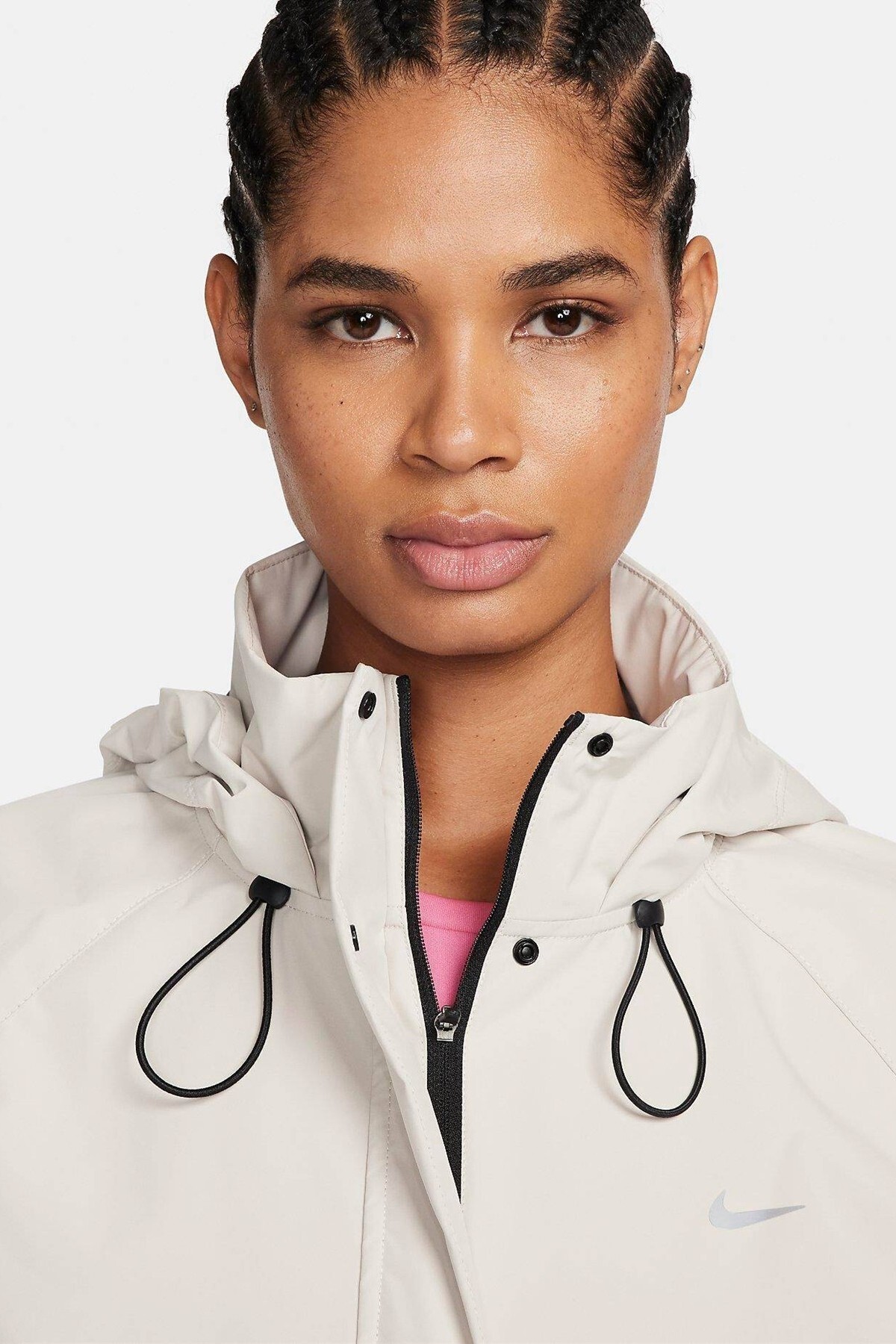 Nike Storm Fit Swift Women's Running Jacket Oversize Kadın Kapüşonlu Yağmur Geçirmez Hava Panelli Ko görsel 4