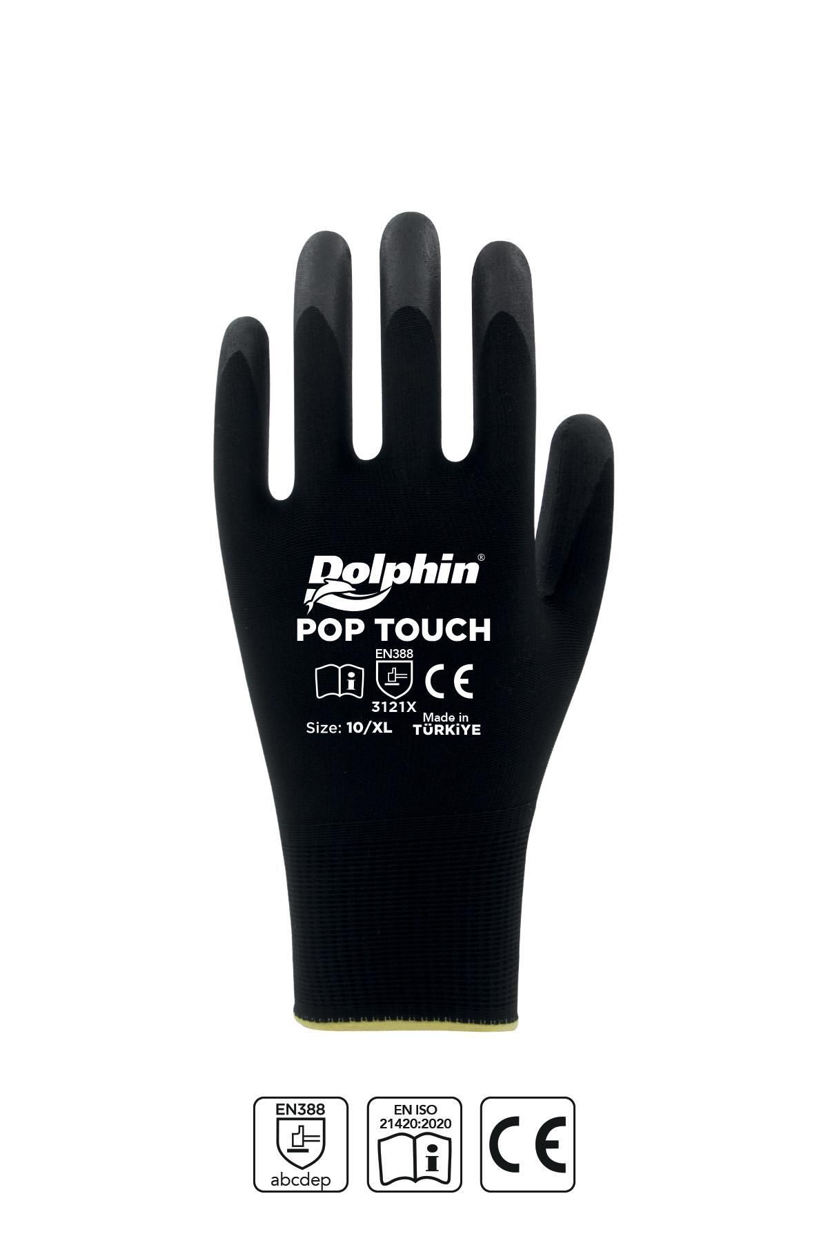supertrend Süpertrend Dolphin Polyester Poliüretan İş Eldiveni Siyah Pop Touch 10-xl 1 Çift