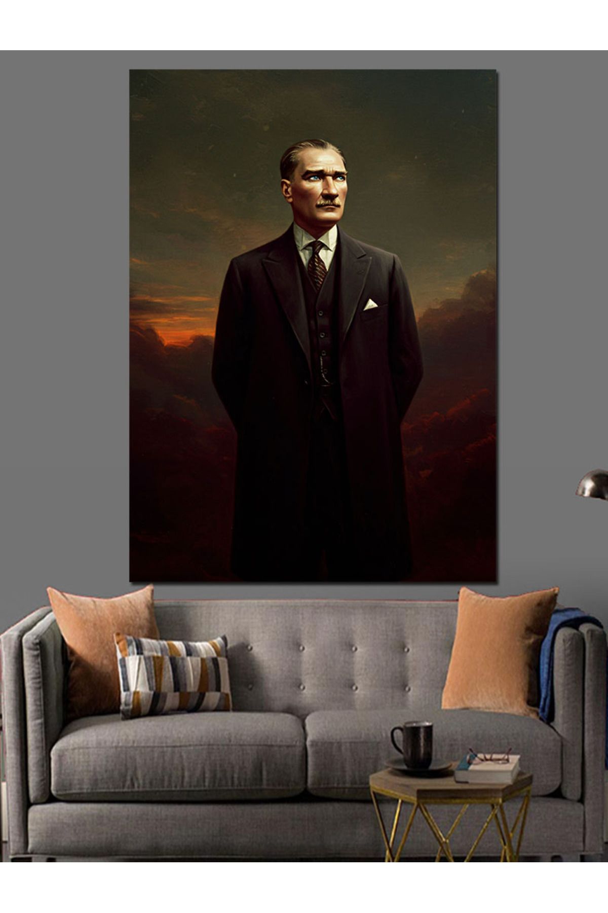Tablomega Mustafa Kemal Atatürk Dekoratif Kanvas - Mdf Ahşap Tablo