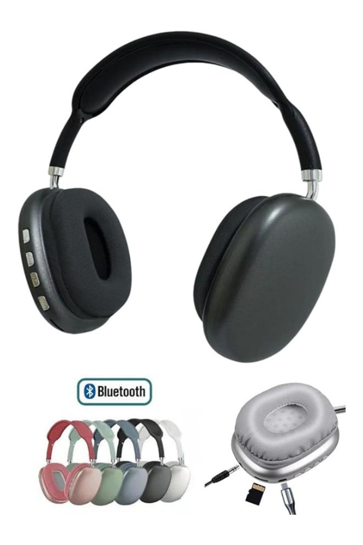 EVAX P9 Bluetooth 5.0 Wireless Kablosuz Mikrofonlu /Aux/Hafıza Kartı/ Kulaküstü Kulaklık