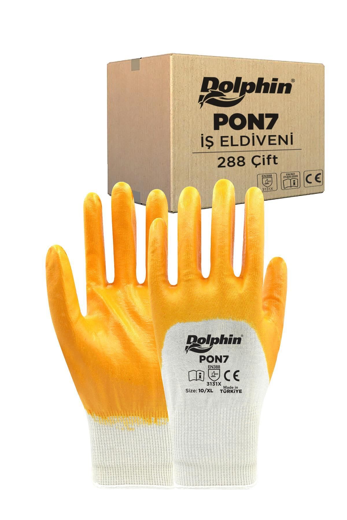 supertrend Süpertrend Dolphin Polyester Nitril İş Eldiveni Beyaz/sarı Pon7 10-xl 288 Çift - Koli