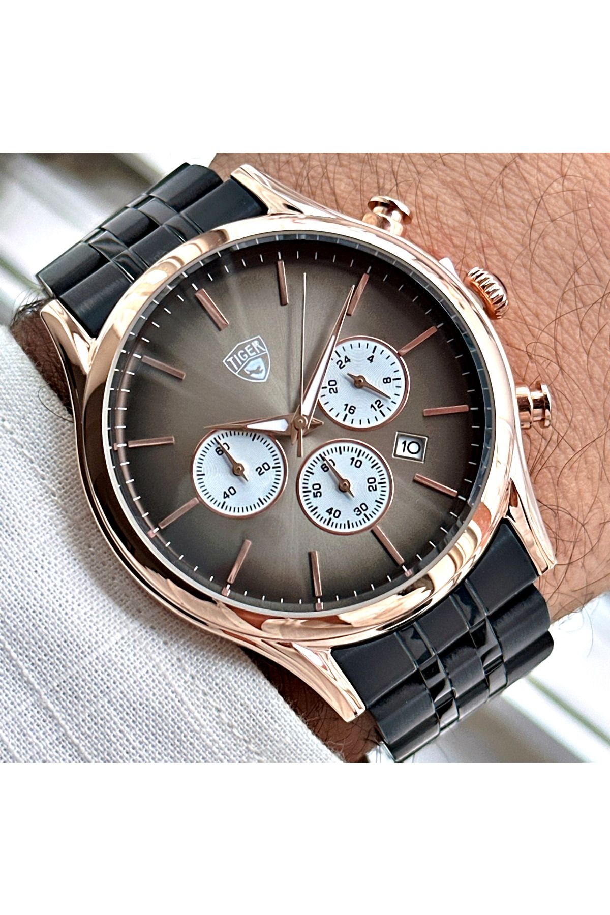 Tiger TİGER ERKEK KOL SAATİ TI-619BY 42MM-46MM Siyah
