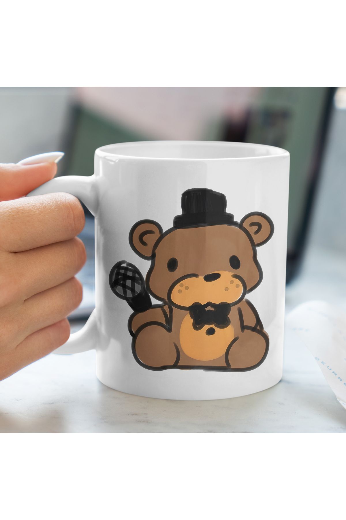 Ayabak Kupa Bardak - FNAF Freddy Fazbear Desenli Kupa Bardak - Hediyelik Kupa Bardak