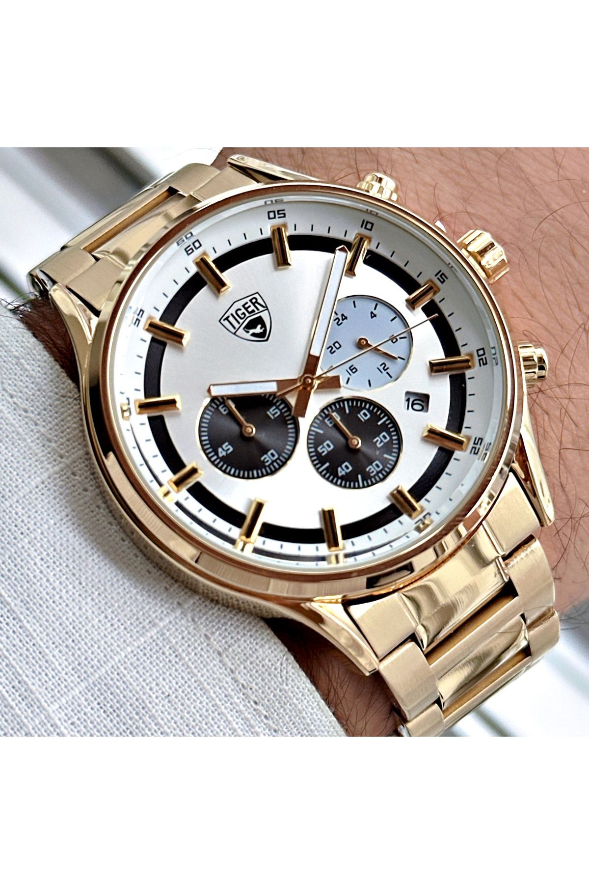 Tiger TİGER ERKEK KOL SAATİ TI-615EY 42MM-46MM GOLD