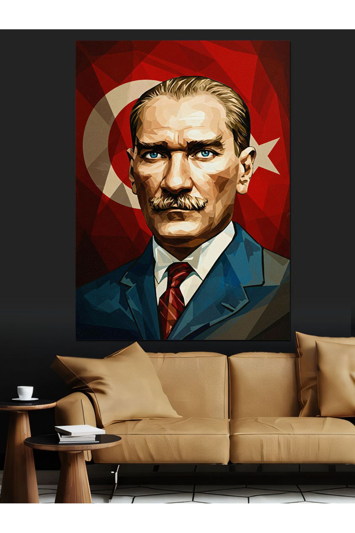 Tablomega Mustafa Kemal Atatürk Dekoratif Kanvas - Mdf Ahşap Tablo