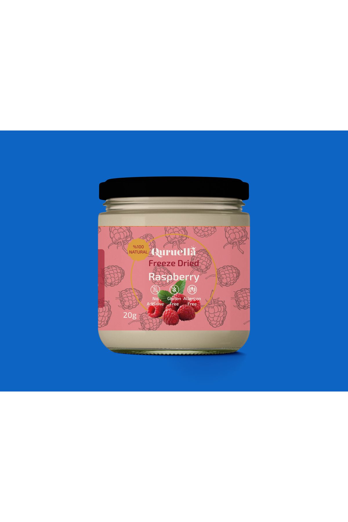 Quruella Freeze dried Ahududu 20gr. dondurularak kurutulmuş meyve