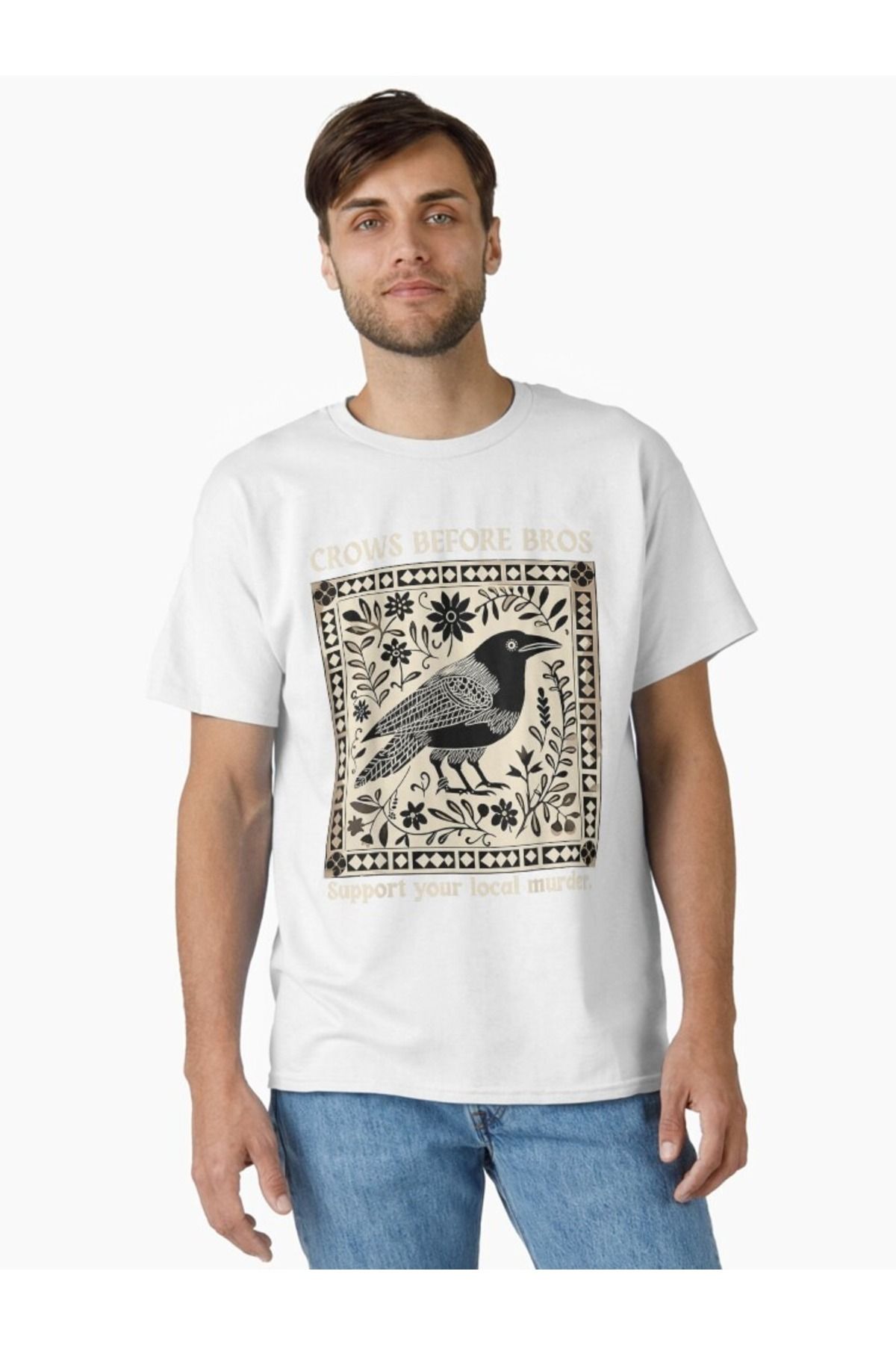 ship master Komik Karga Baskılı Unisex Oversize Tişört – Retro Tarz
