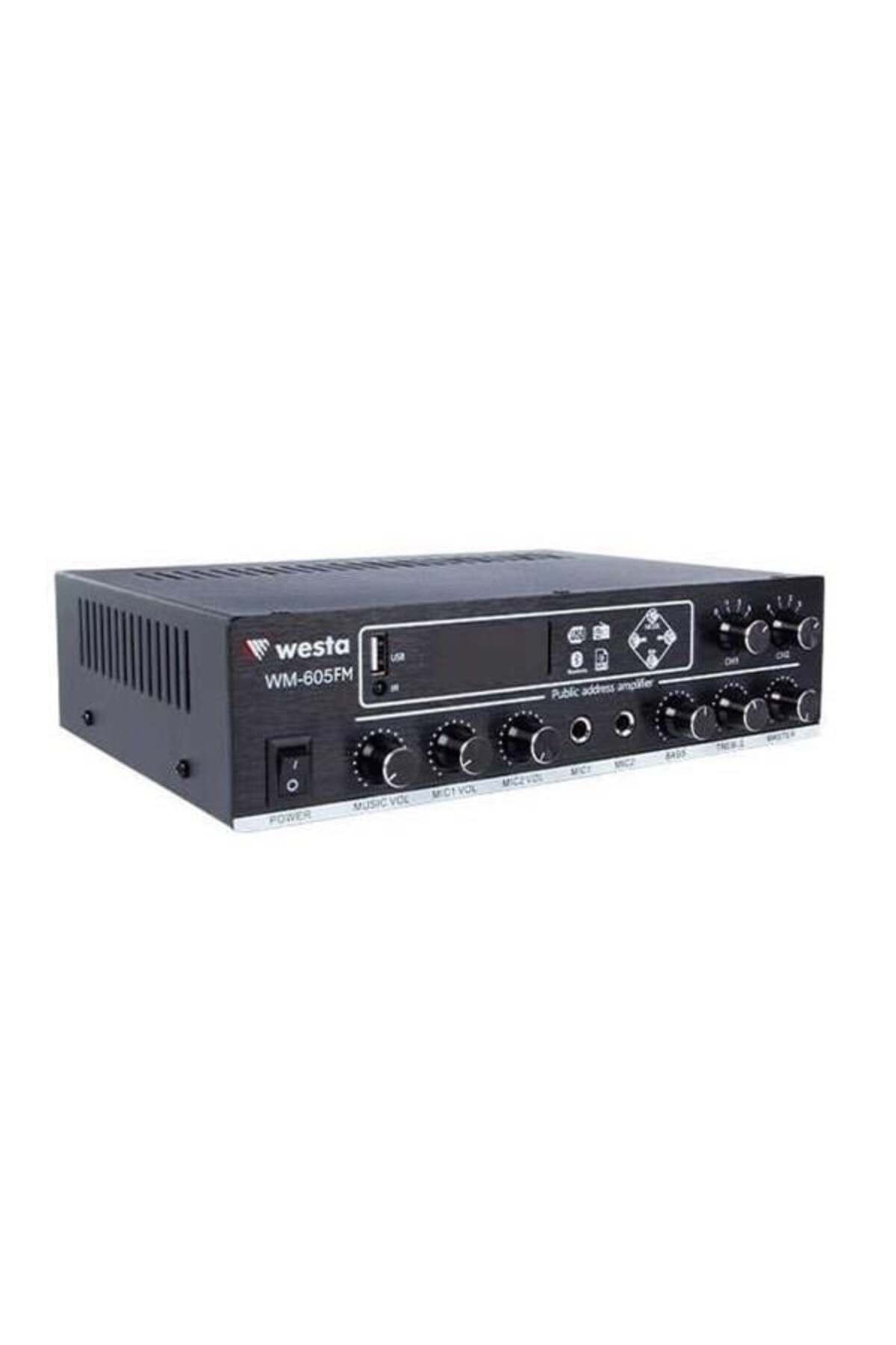 Westa Wm-605fm 100w 2-bölgeli Radyolu 100w/100v Mixer Amfi