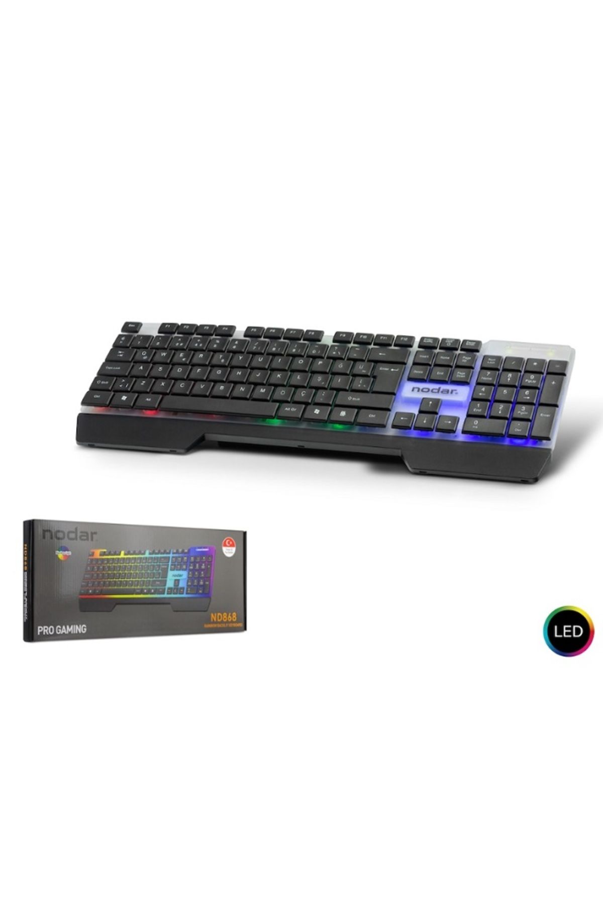 NODAR ND868 Kablolu RGB Oyuncu Klavyesi