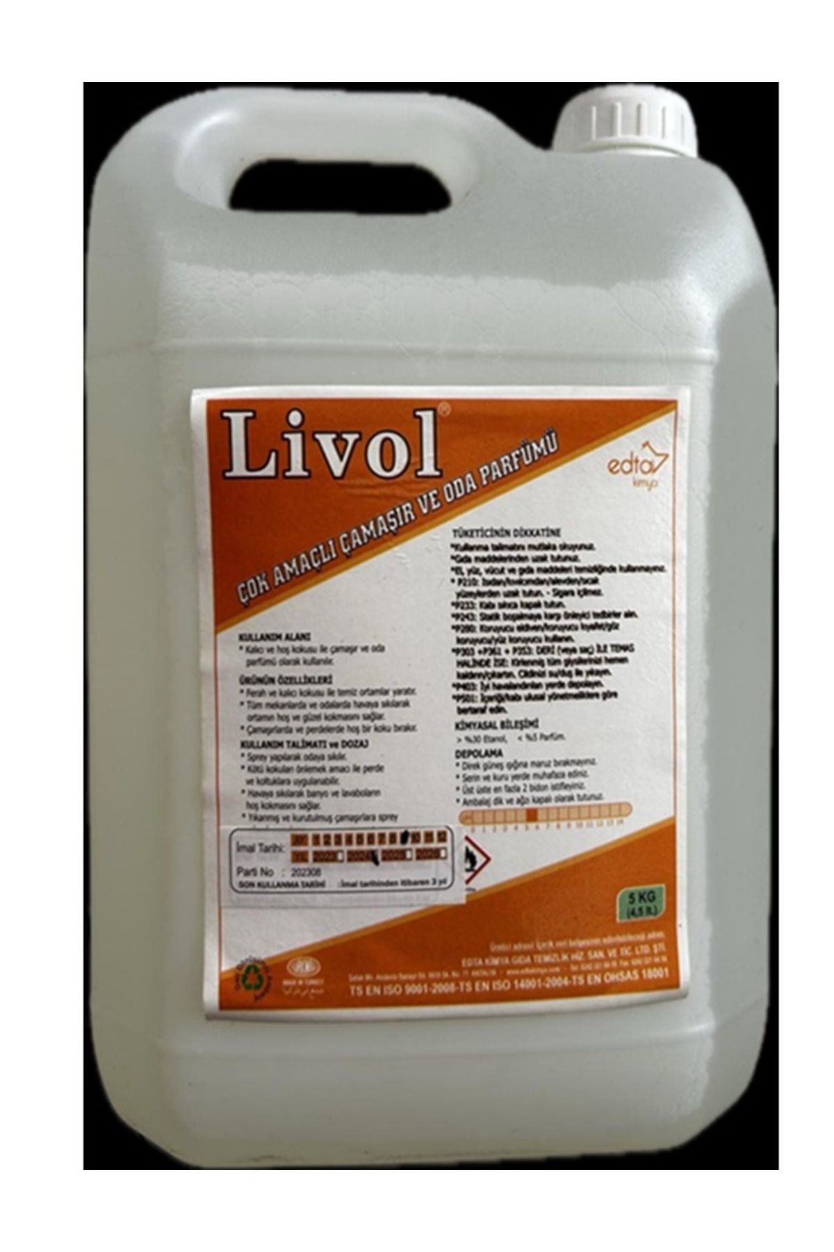 edta kimya Livol Oda ve Çamaşır Kokusu 5 LT