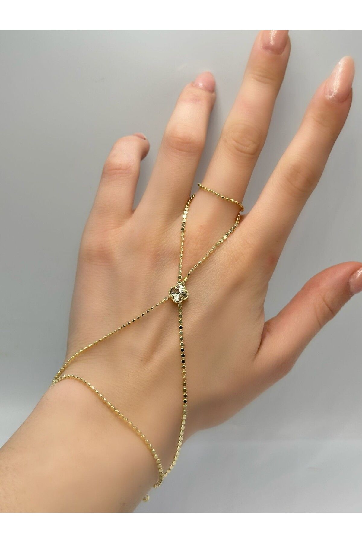 MyladyAccessoriess Ezme Zincir Ve Yonca Detay Çelik Şahmeran