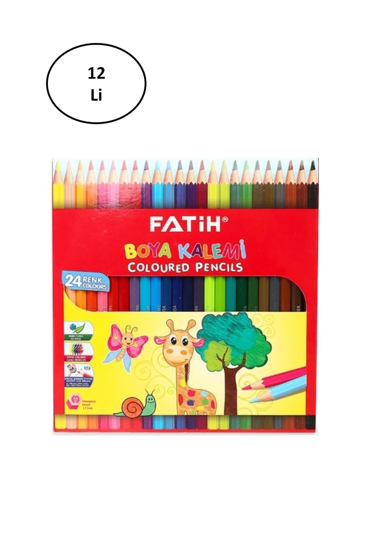 PRATİKOBA Fatih Kuruboya 24 Renk Tam Boy 12'li