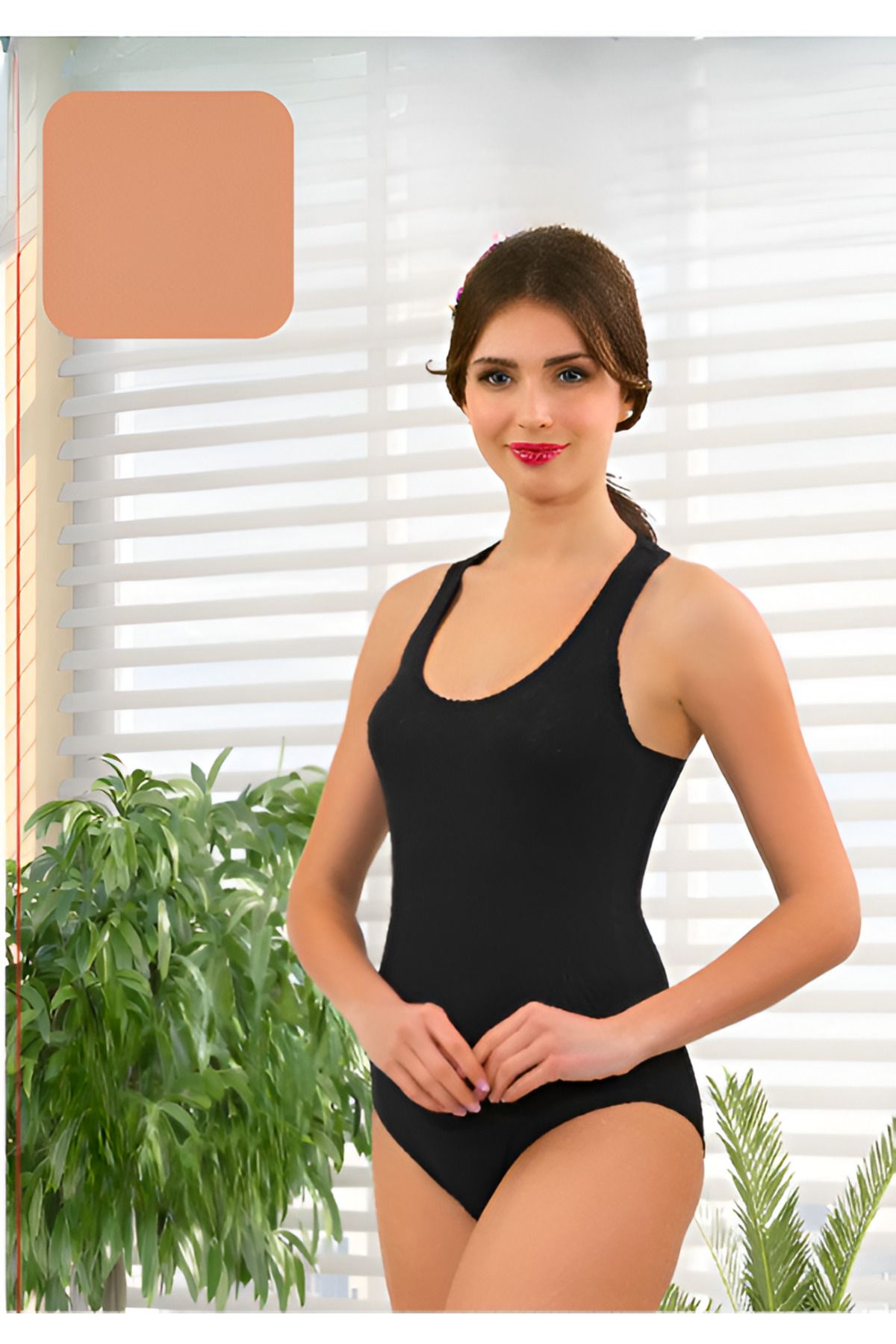 Altınay Kadın Geniş Askılı Çıtçıtlı Badi/Zıbın - %90 pamuk (Lilitime)