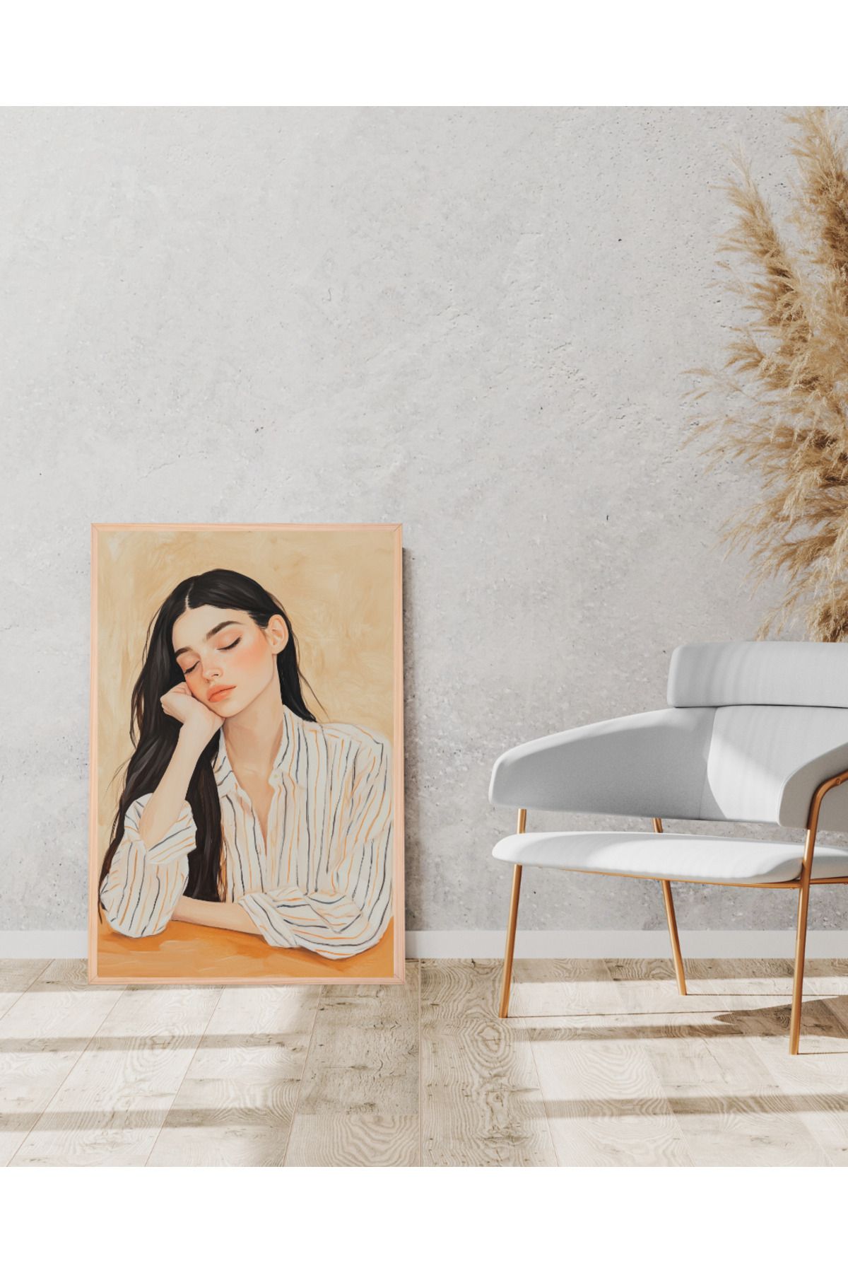 Tuba Decor Tek parça Ahşap Çerçeve Görünümlü MDF Tablo