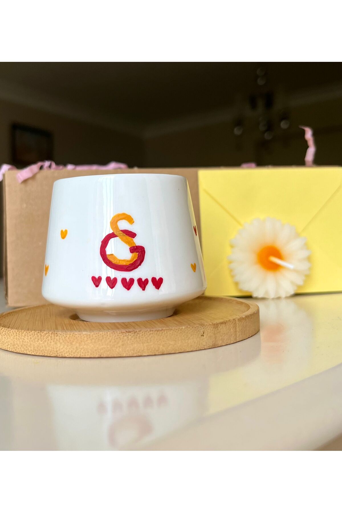 Flossy Design El yapımı kahve fincanı, galatasaray logolu kahve fincan hediyelik fincan