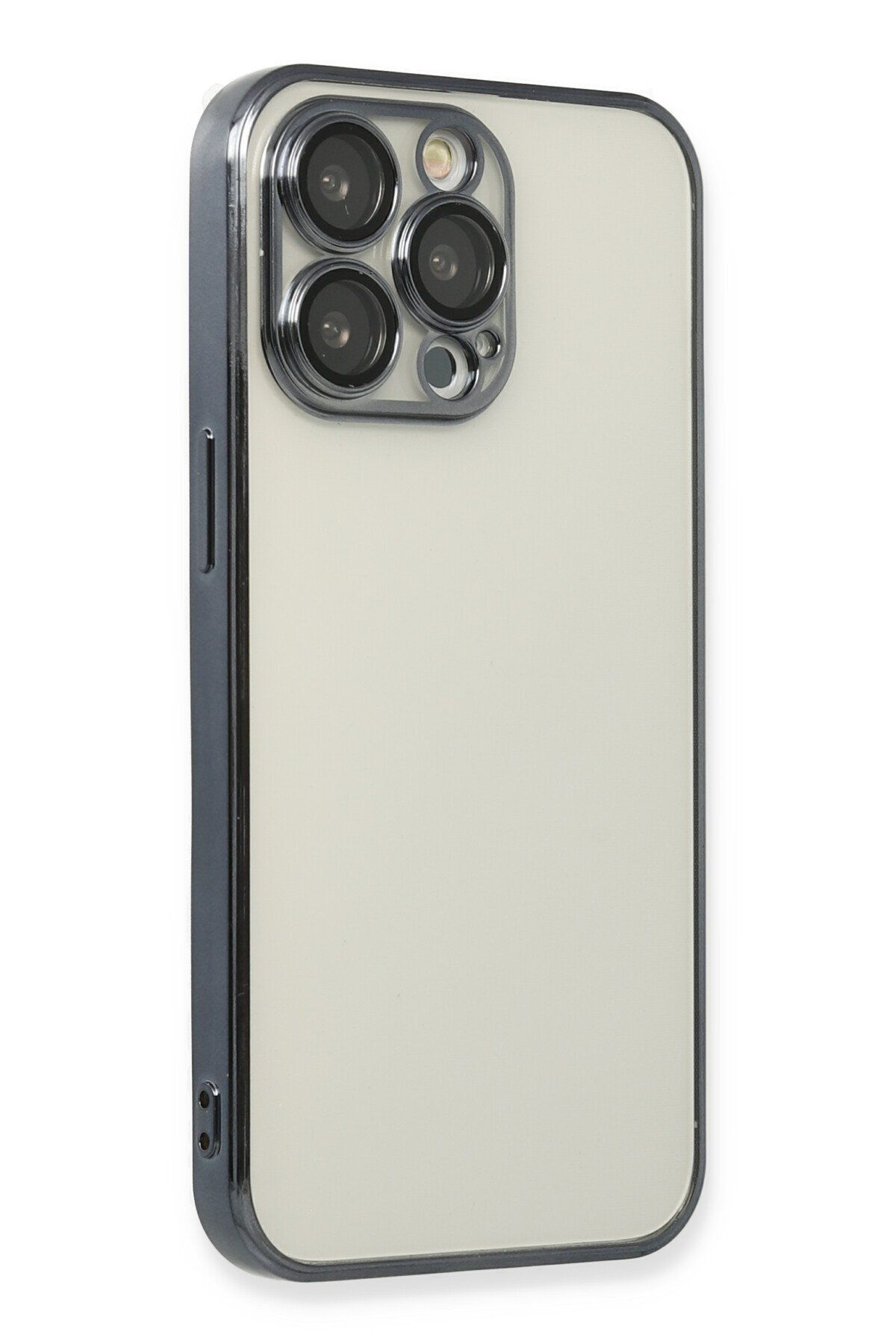 Leybaks Iphone 13 Pro Max Uyumlu Lens Korumalı Kenarlar Renkli Şeffaf Kılıf