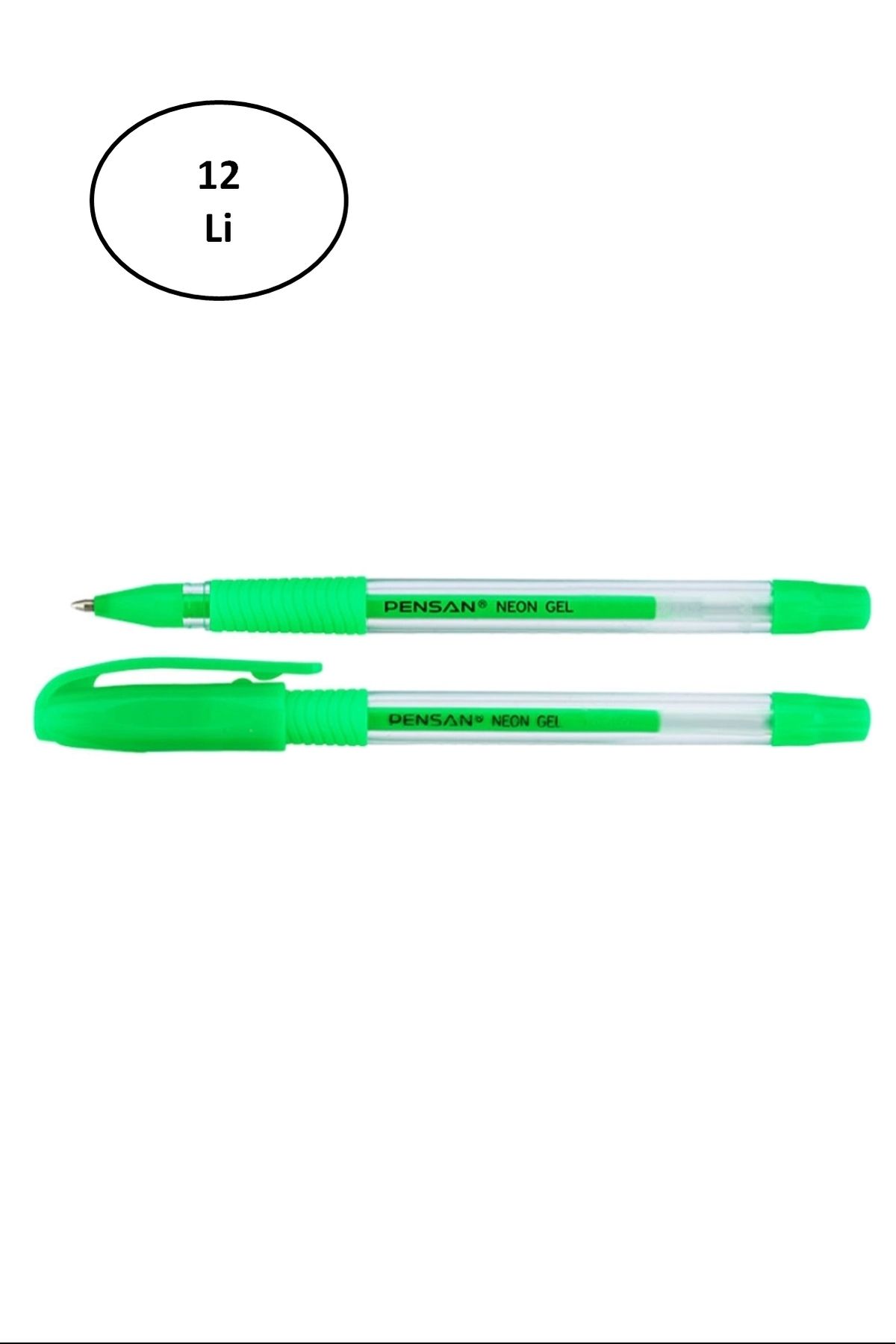 PRATİKOBA Pensan Neon Jel Kalem Yeşil 1 Mm 12'li