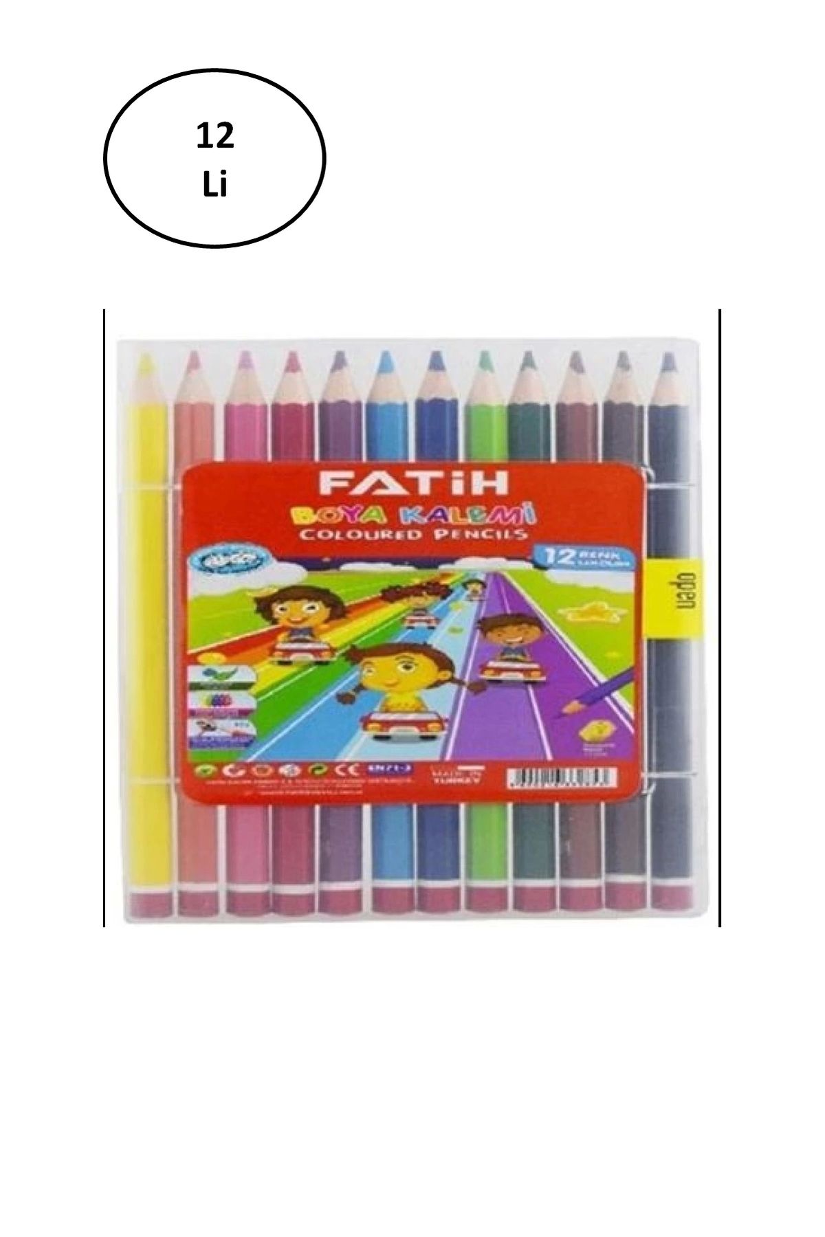 PRATİKOBA Fatih Kuruboya Mercanlı 12 Renk Çantalı 12'li