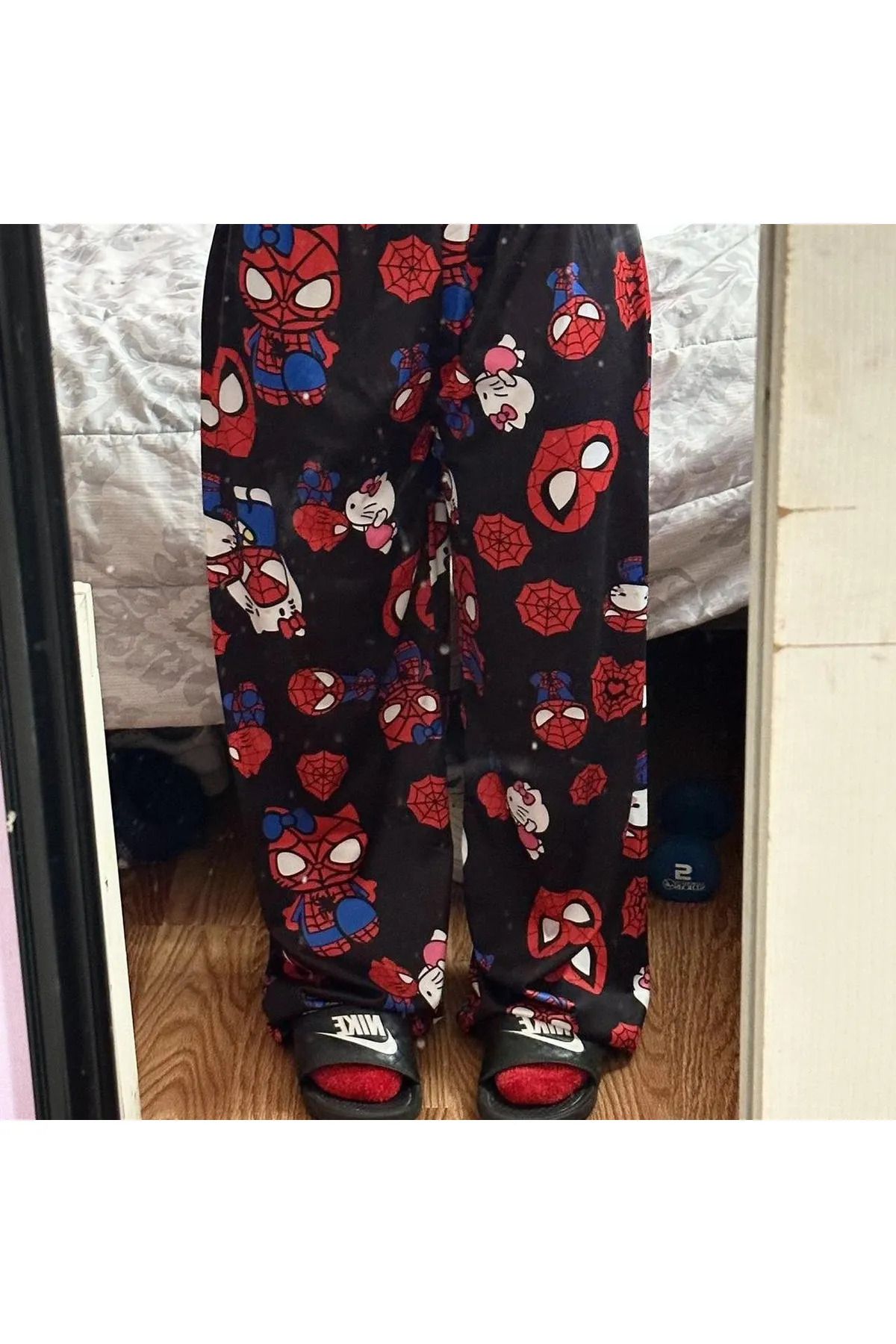 Gofeel Hello Kitty & Spider-Man Detail Unisex Siyah Eşofman Altı