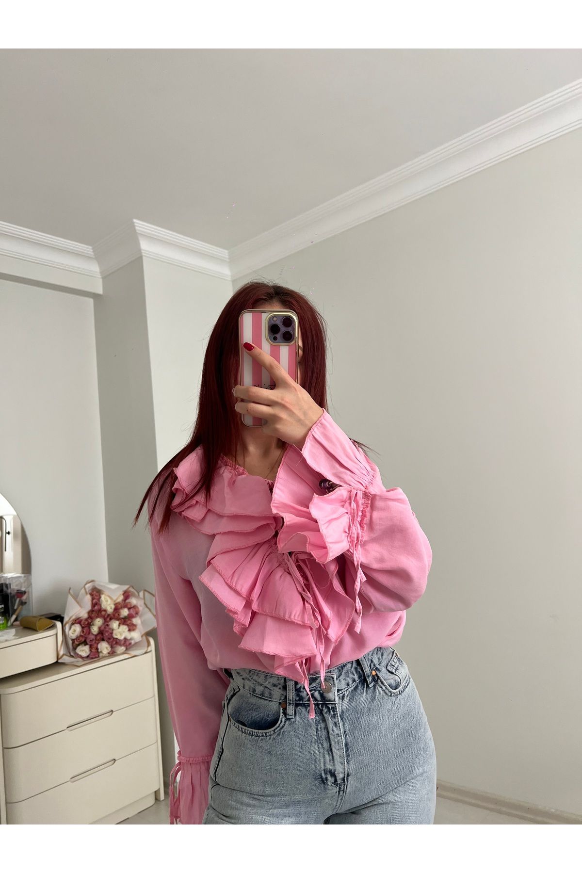 Üda Boutique Şeker pembesi tasarım gömlek