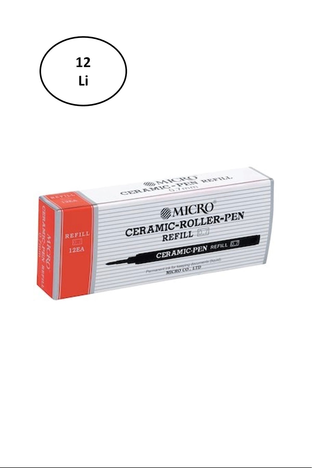 PRATİKOBA Mikro Micro Ceramic Refil Kırmızı 0,7 12'li