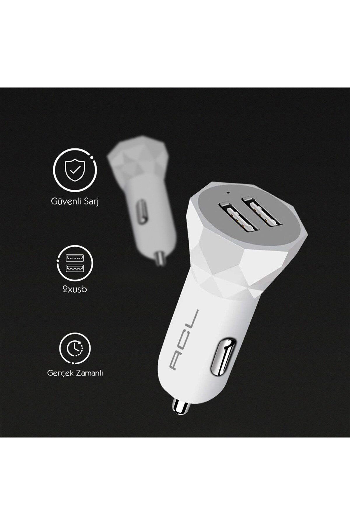 ACL AC-88 2.4A, 10W 2xUSB Araç Şarj Başlığı