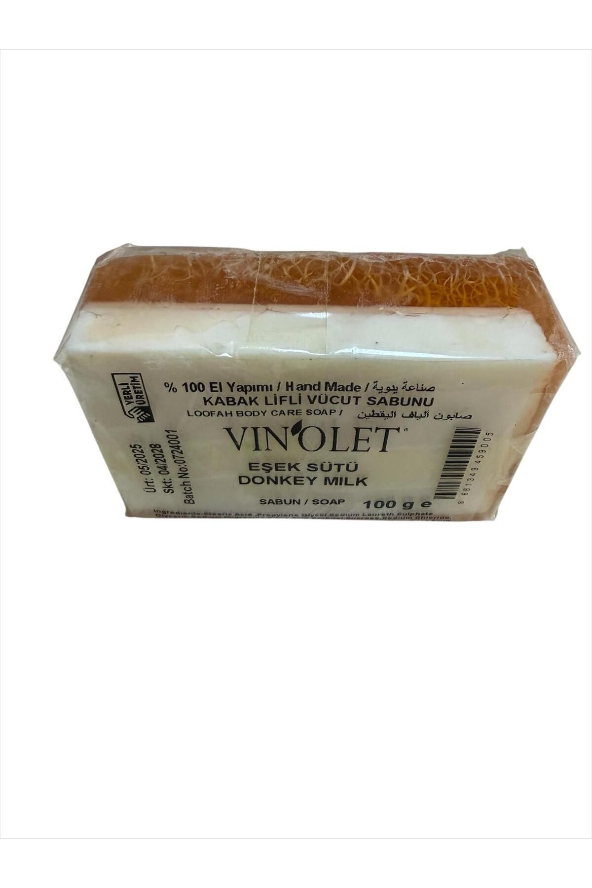Vinolet Doğal Kabak Lifli Sabun Eşek Sütü Özlü 100 Gr