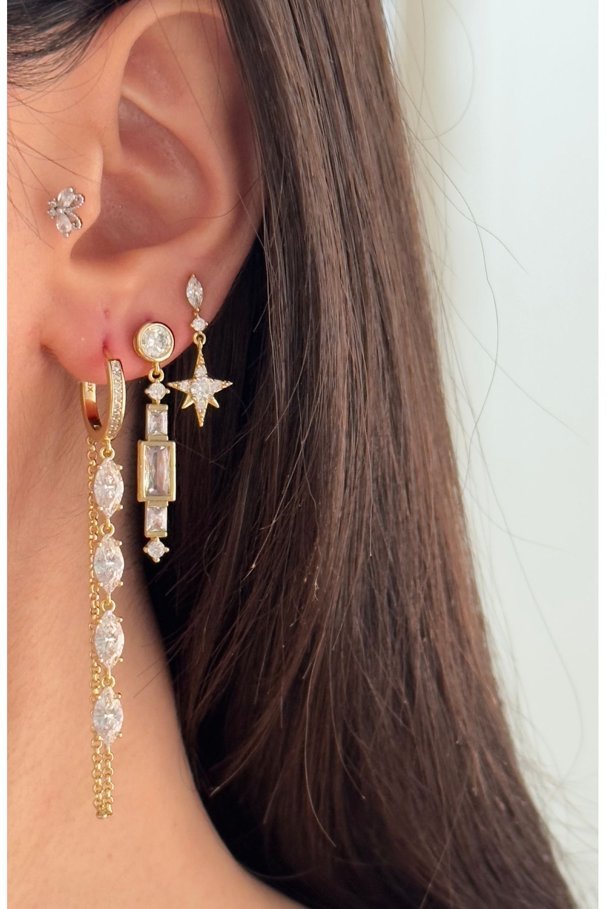 Opia JEWELRY - VIP x XP Damla Taş Model Çelik Küpe