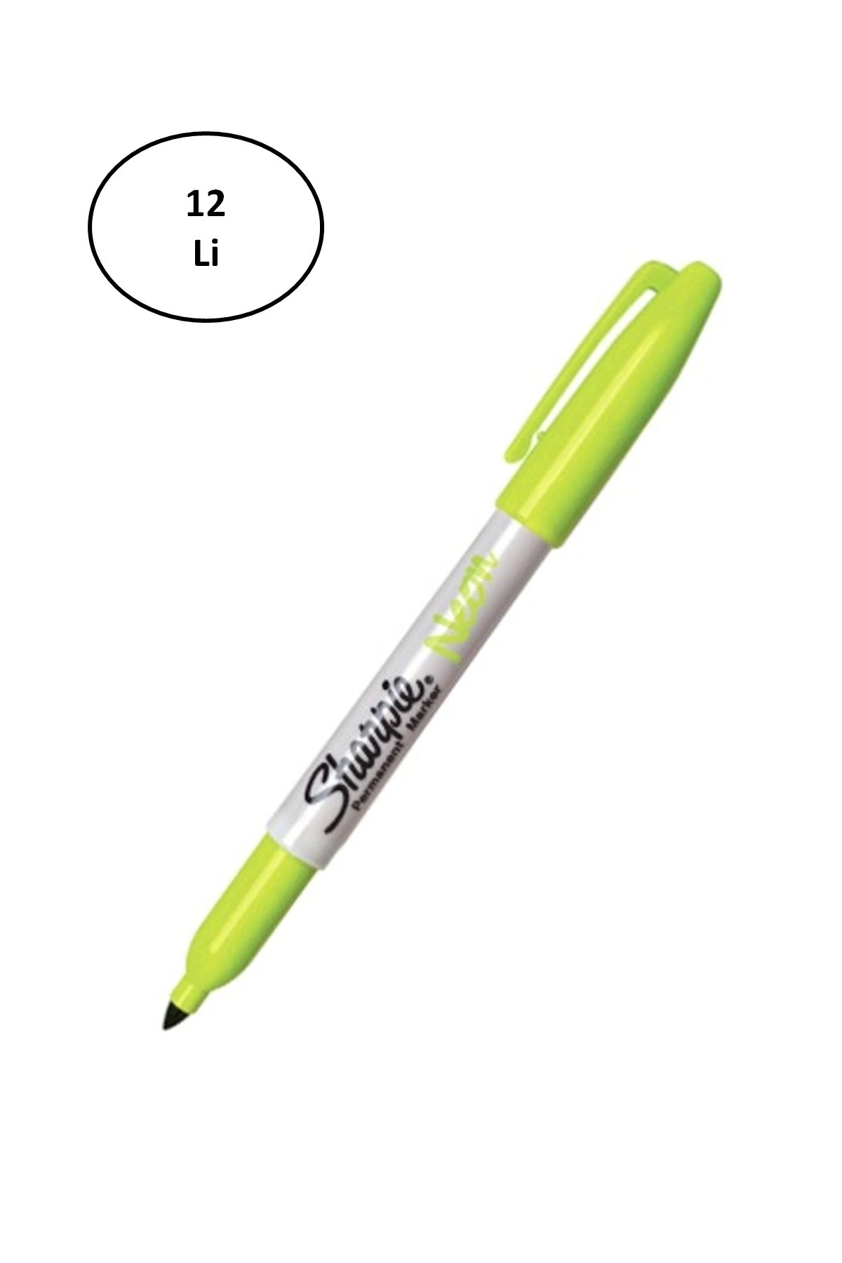 PRATİKOBA Sharpie Markör 12 Li Permanent Neon Fosforlu Yeşil 12'li