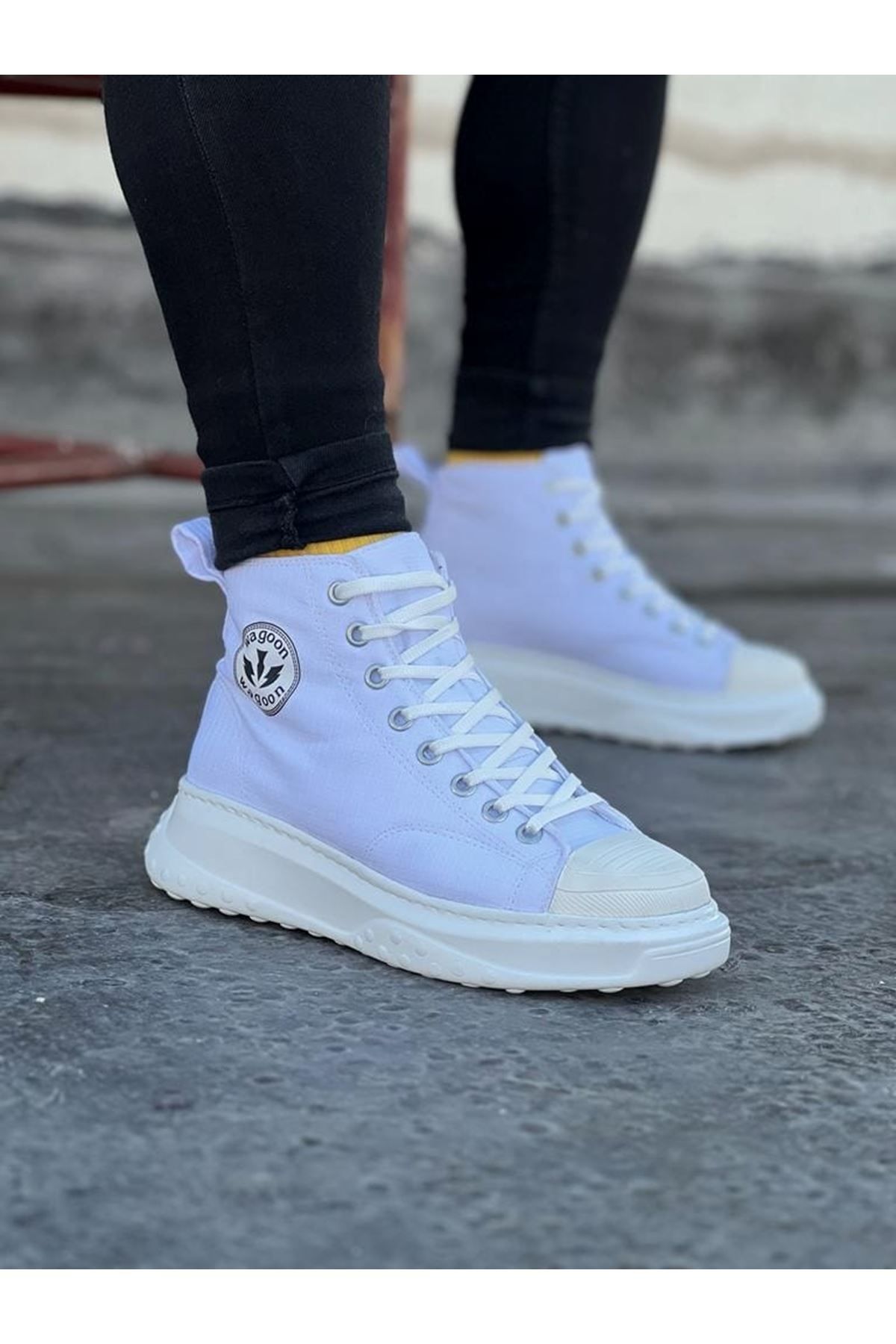 GE TİCARET WG017 Beyaz Erkek Yarım Bilek Casual Ayakkabı